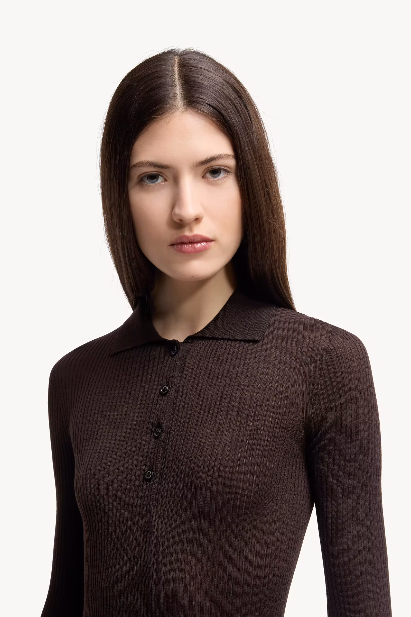 Wool Long Sleeve Polo Shirt