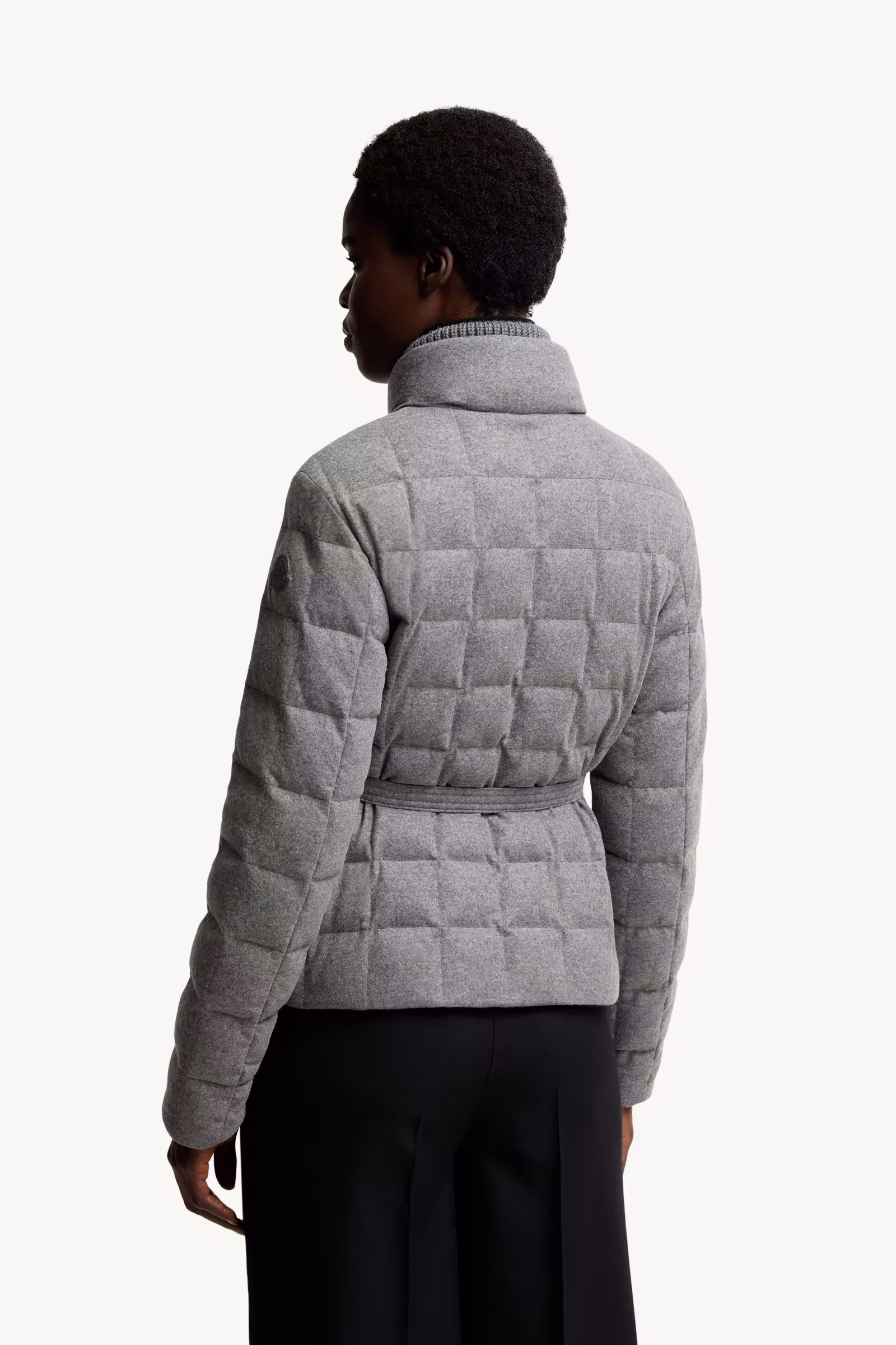 Bussettes Wool Blend Belted Short Down Jacket