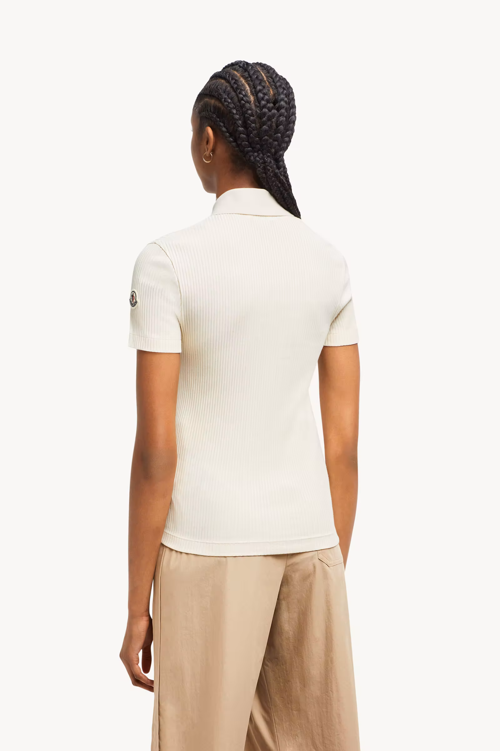 Hand-Beaded Cotton Blend Polo Shirt