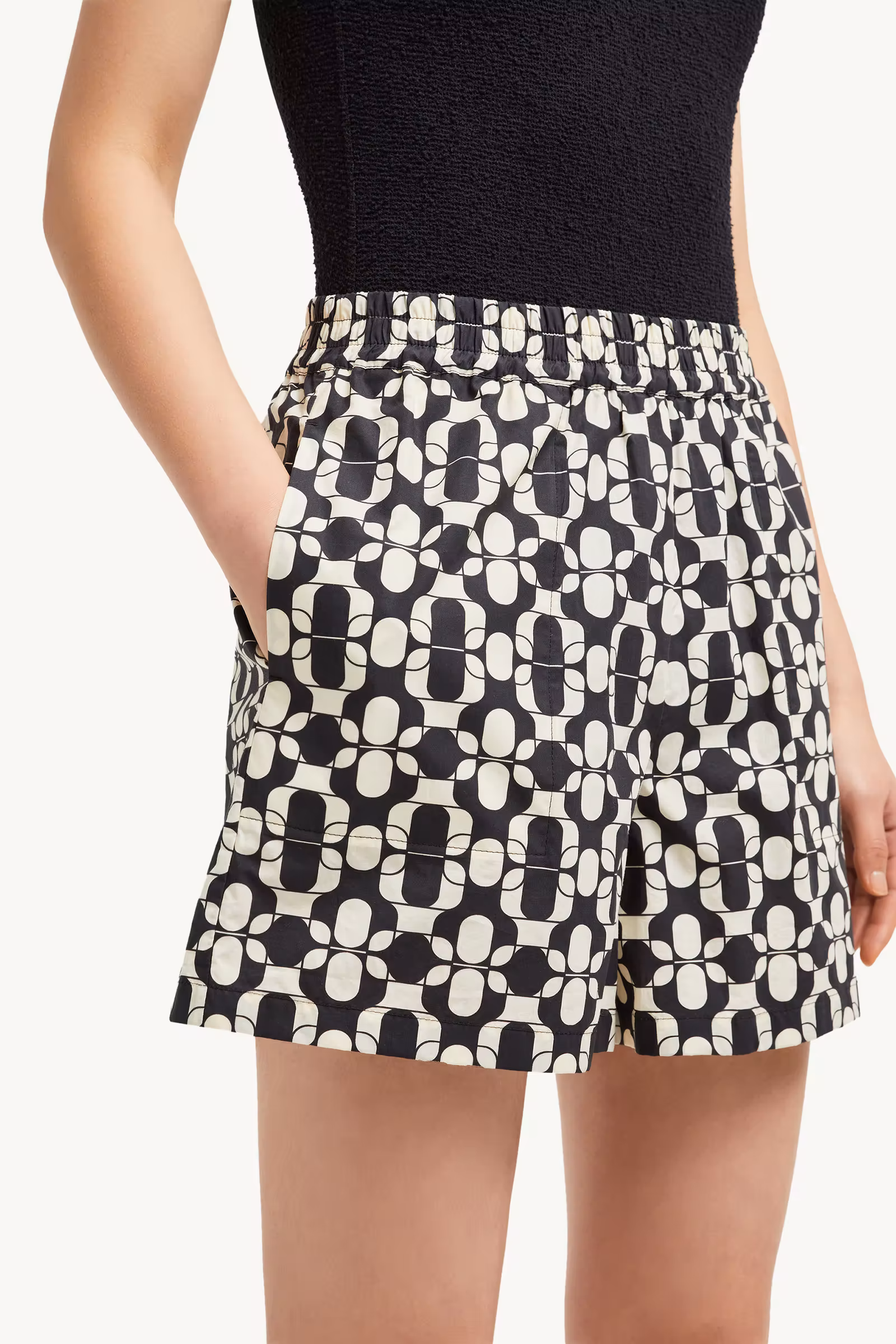 Geometric Print Cotton Shorts