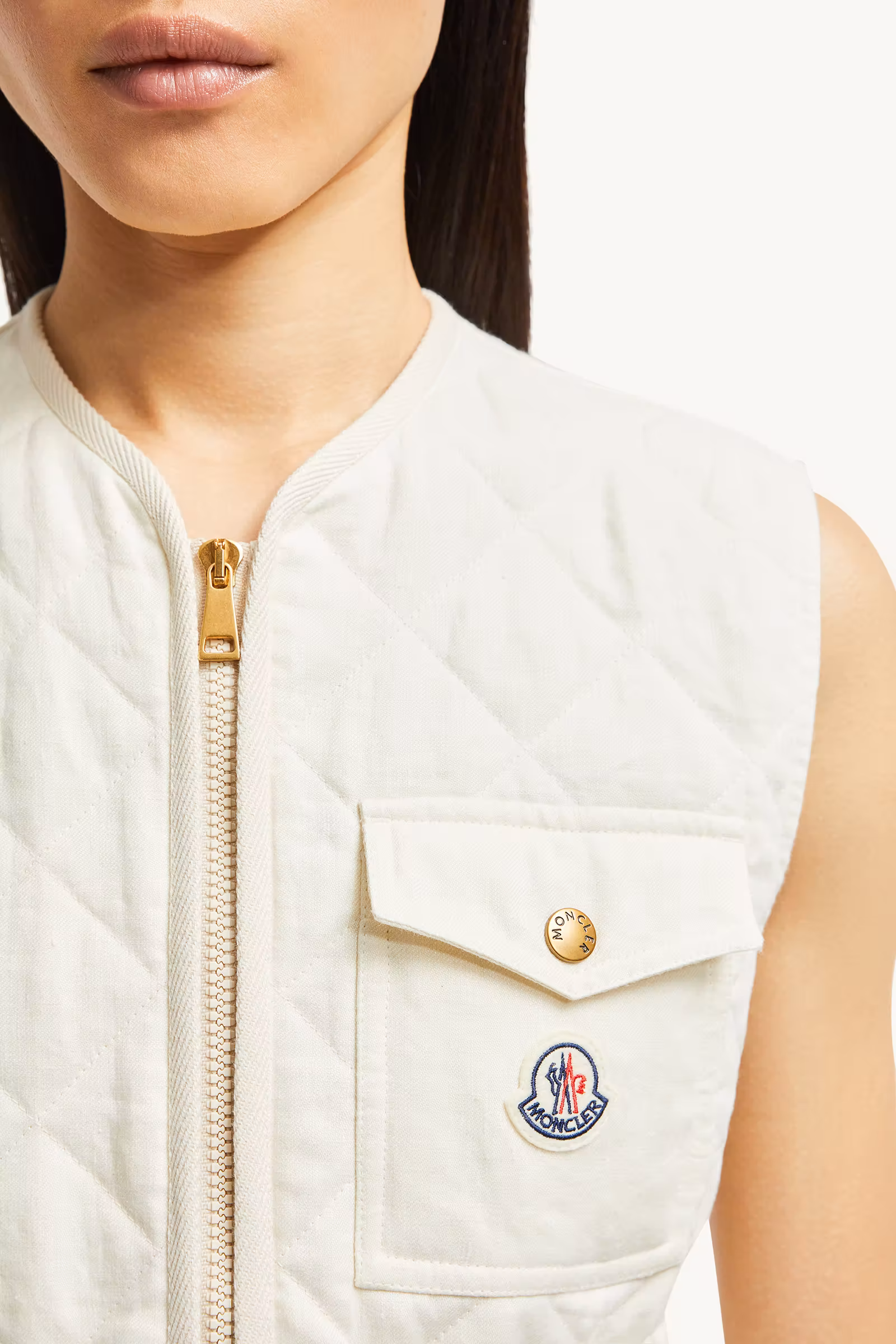 Vigny Diamond-Quilted Padded Linen Vest