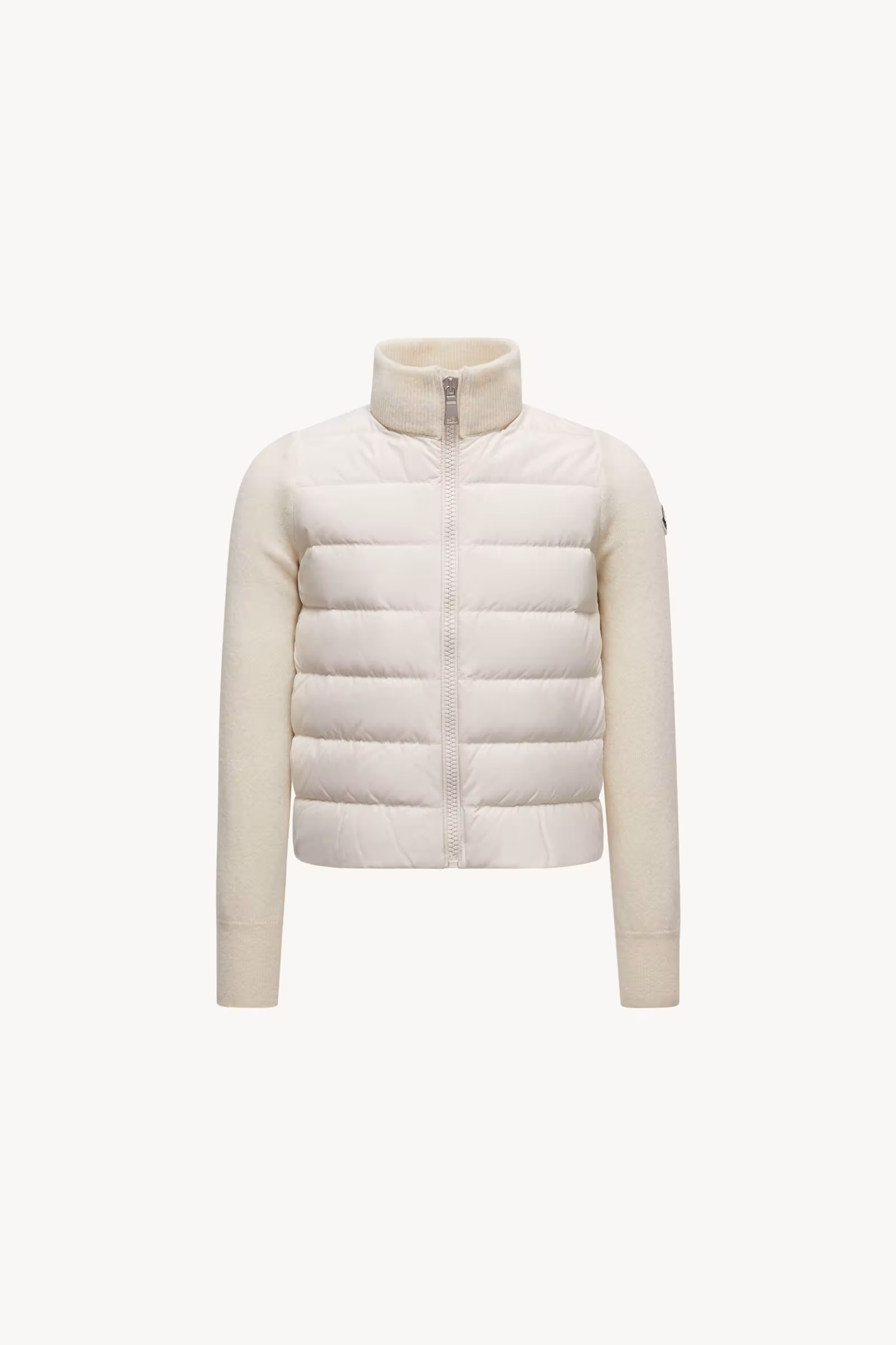 Padded Wool Zip-Up Cardigan