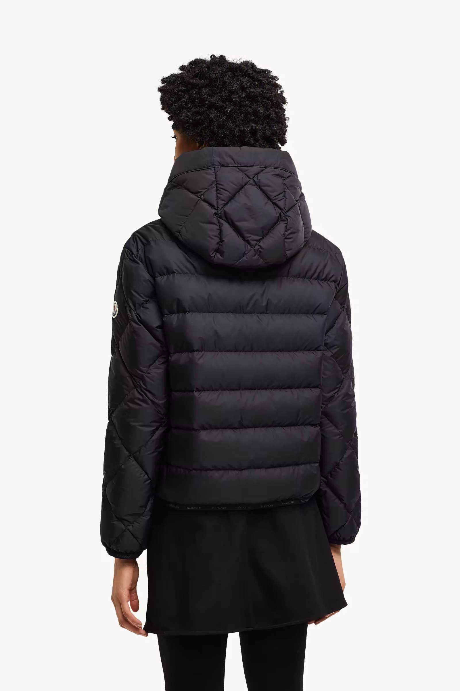 Arvouin Hooded Diamond-Quilted Short Down Jacket