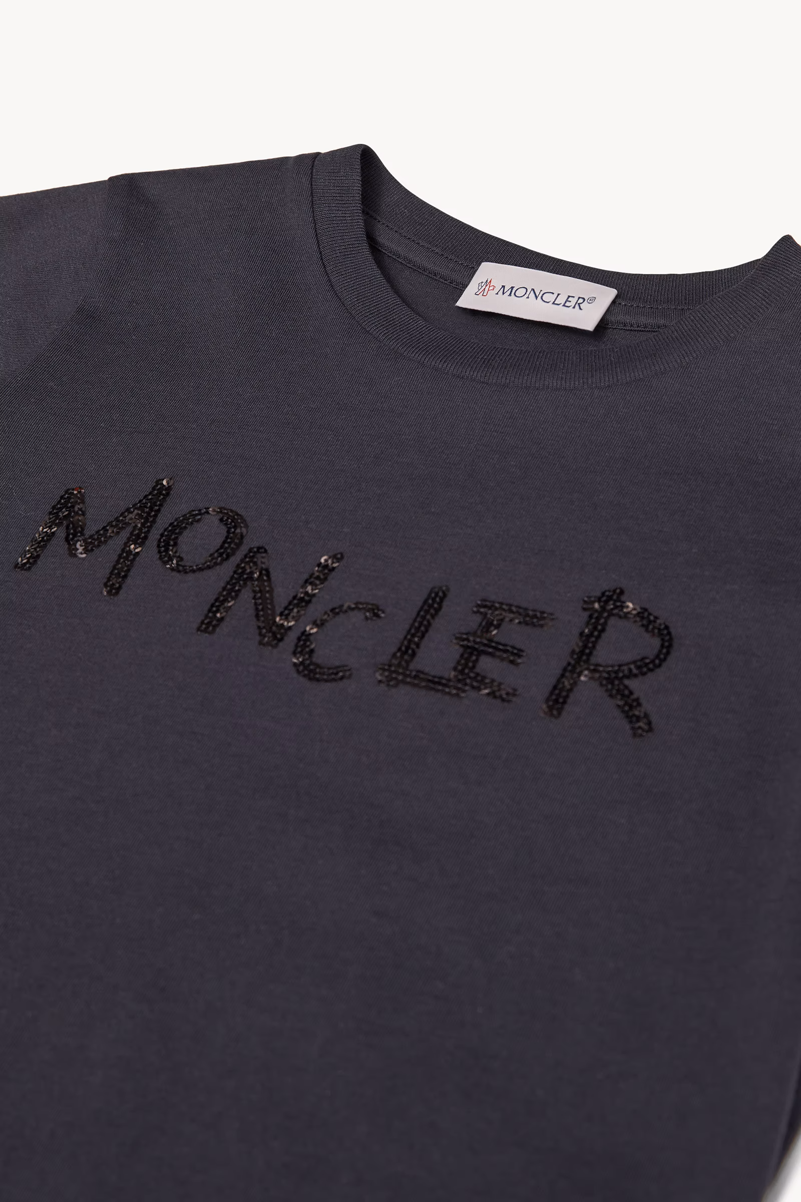 Sequin-Embroidered Logo Cotton T-Shirt