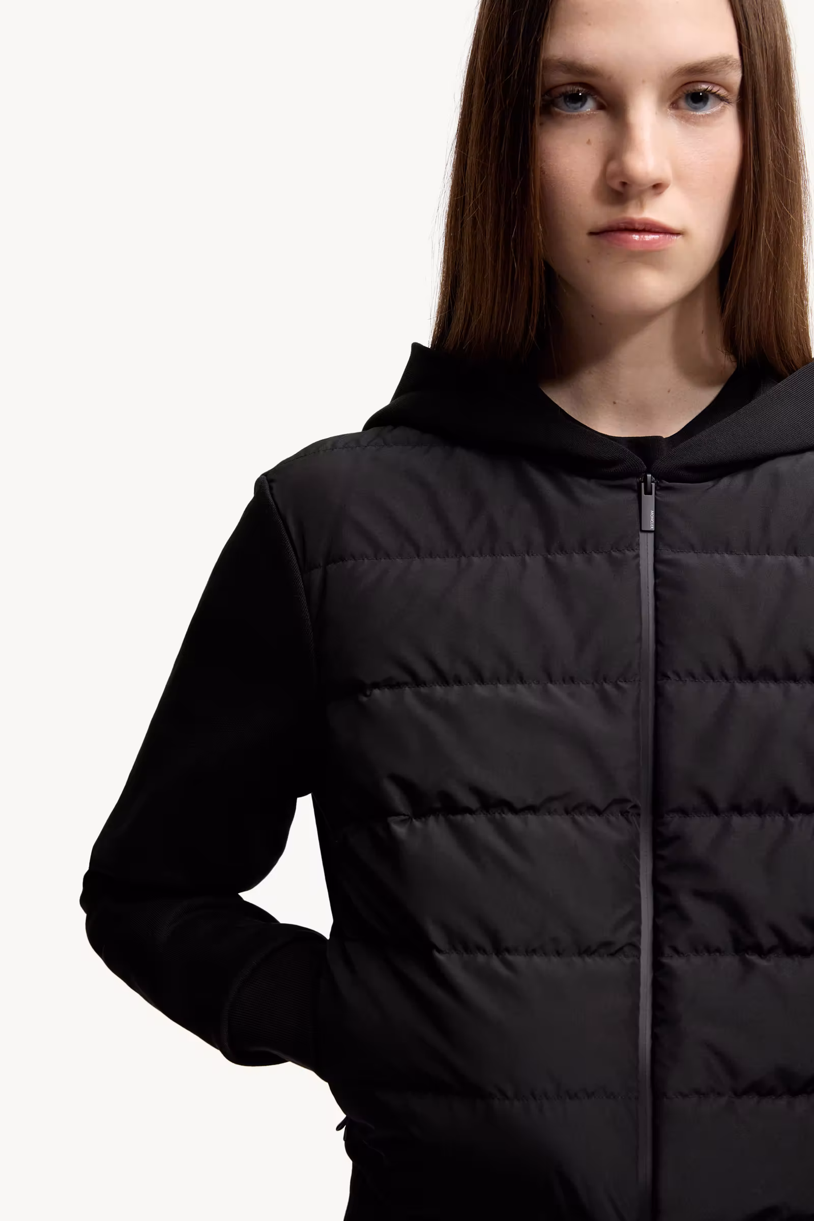 Padded Cotton Zip-Up Hoodie
