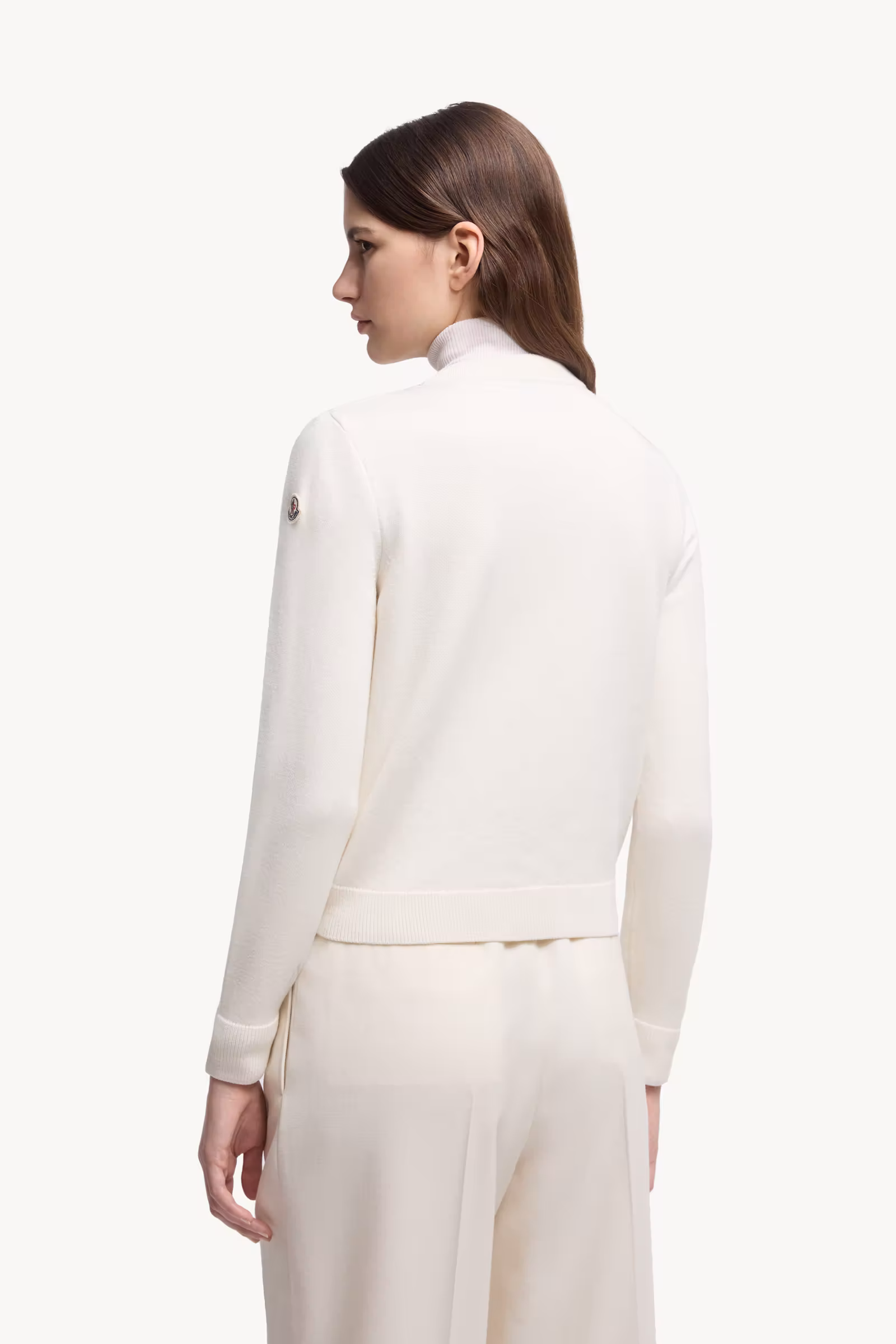 Padded Wool Zip-Up Cardigan
