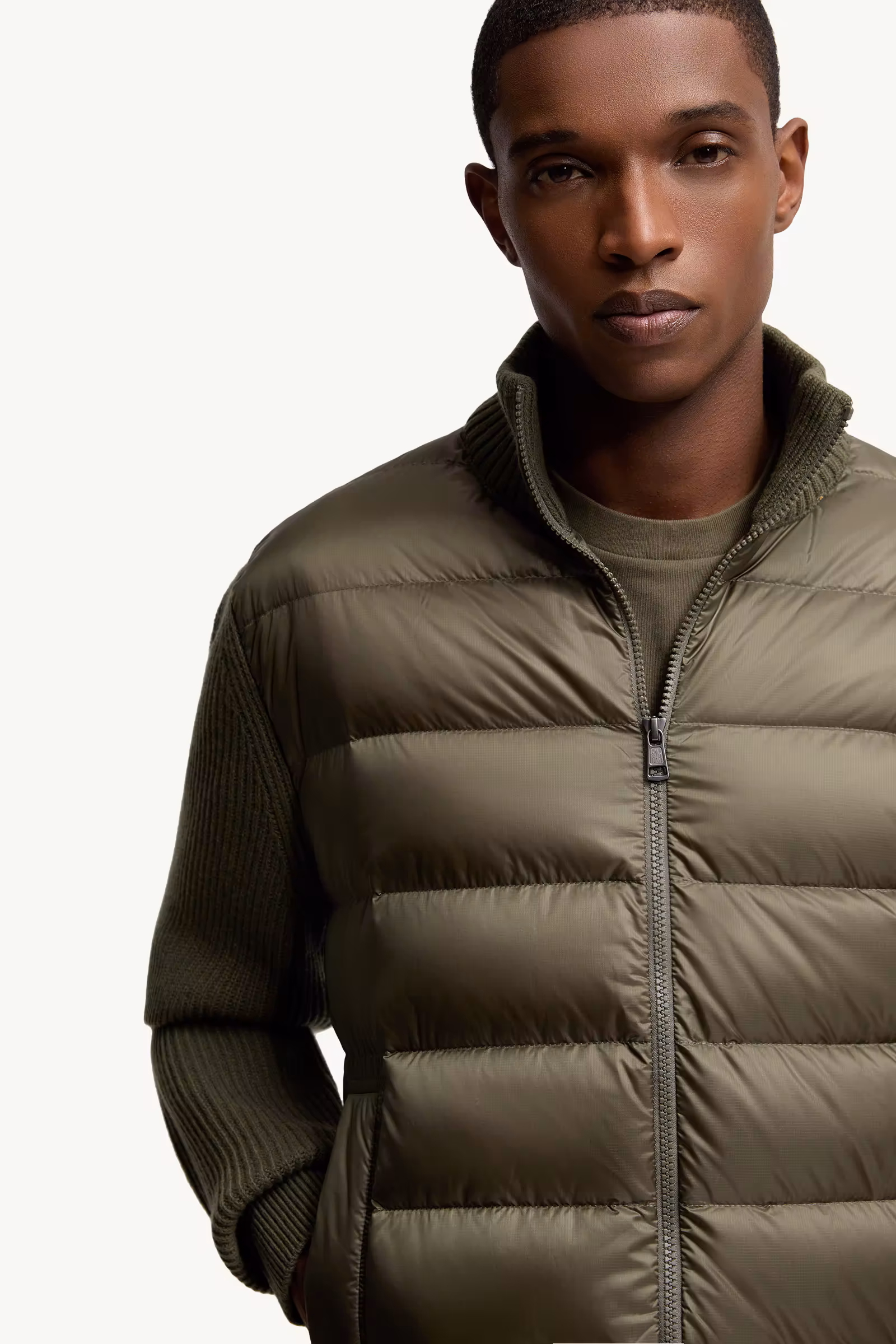 Padded Wool & Cashmere Zip-Up Cardigan