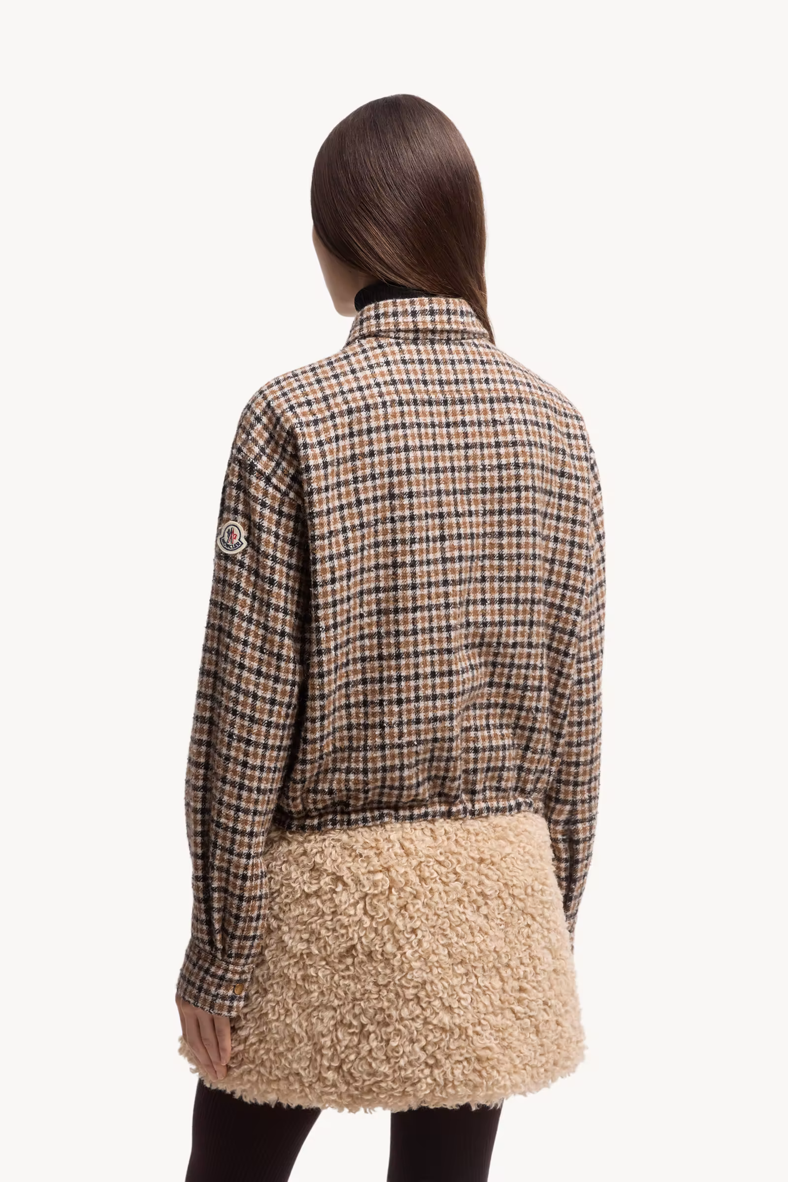 Check Wool Blend Long Sleeve Shirt