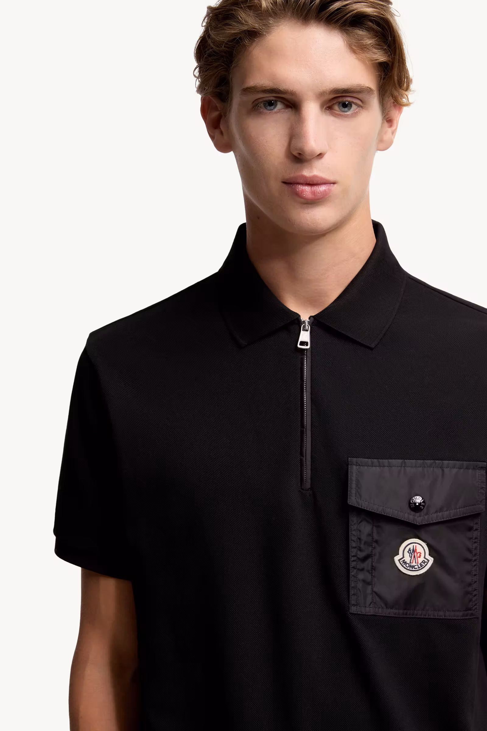 Cotton Piquet Polo Shirt with Pocket