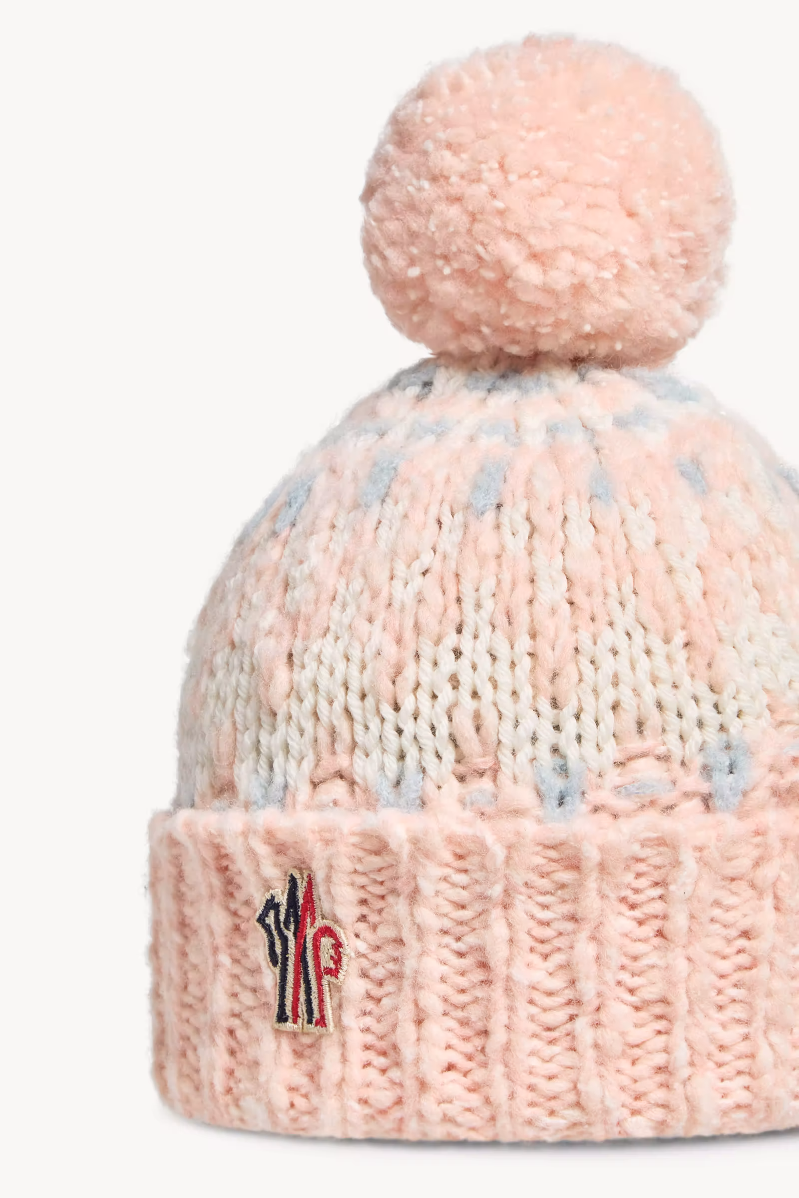 Wool Blend Jacquard Beanie with Pom Pom