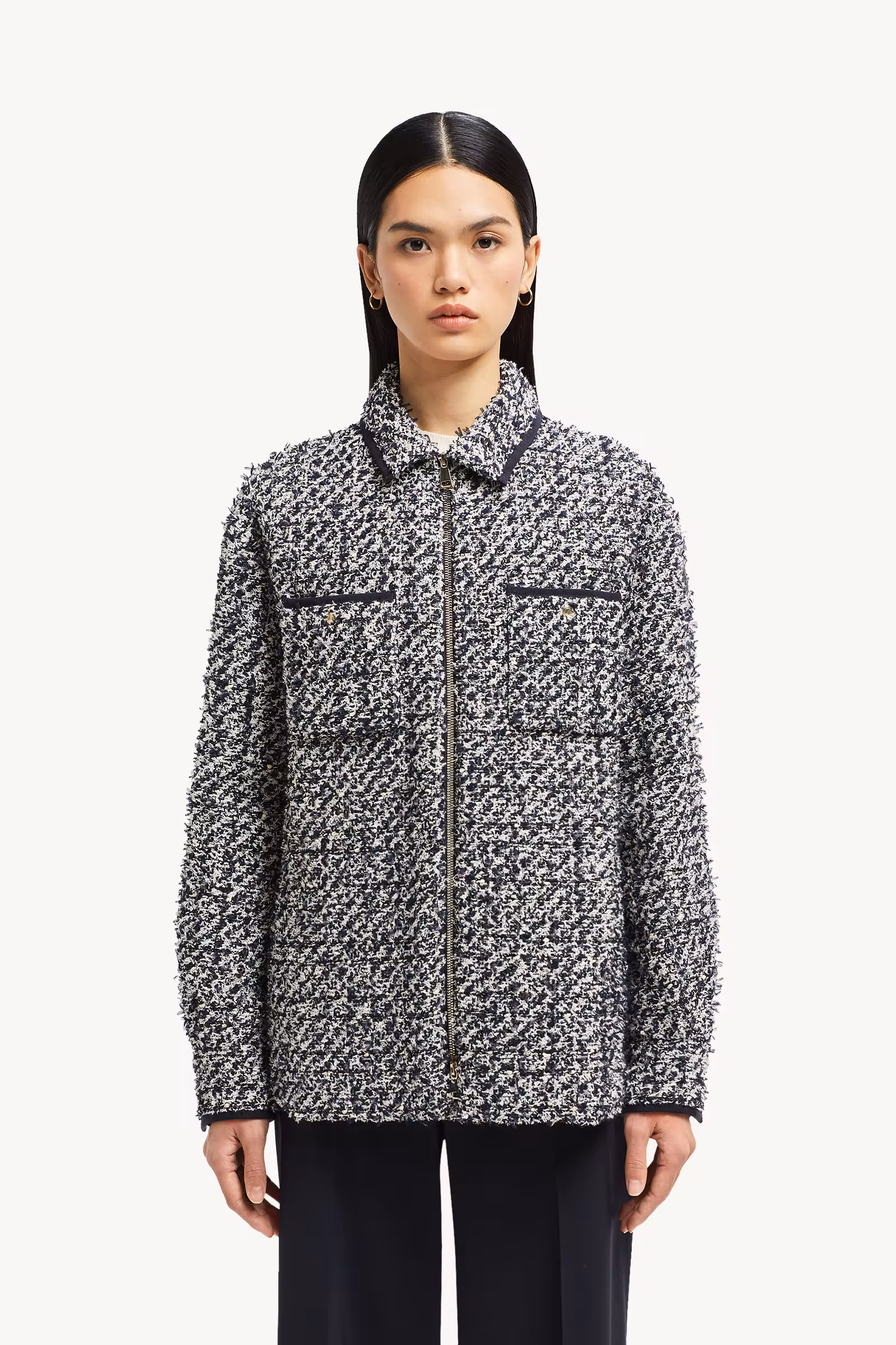 Tweed Down Shirt Jacket