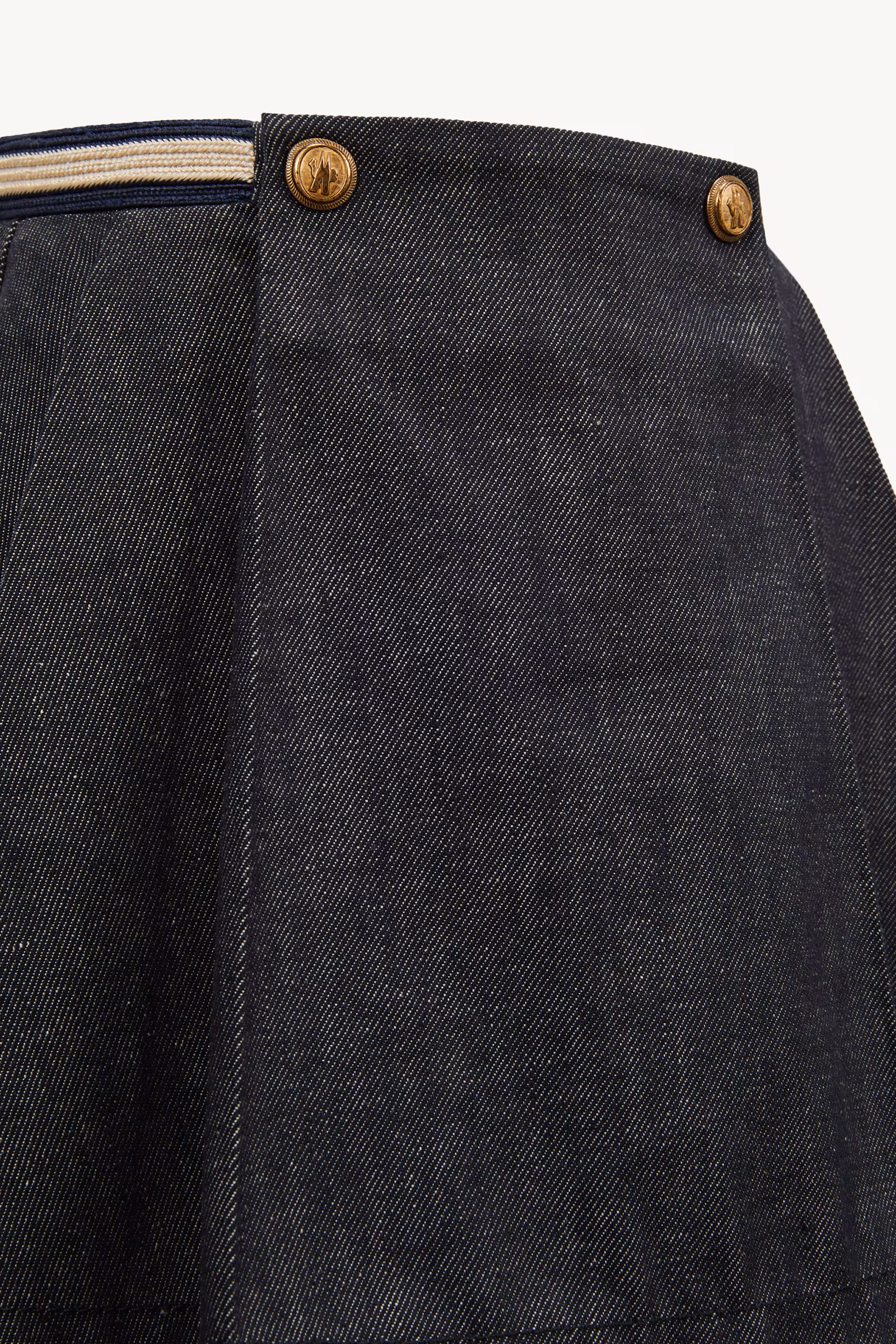 Pleated Denim Skirt