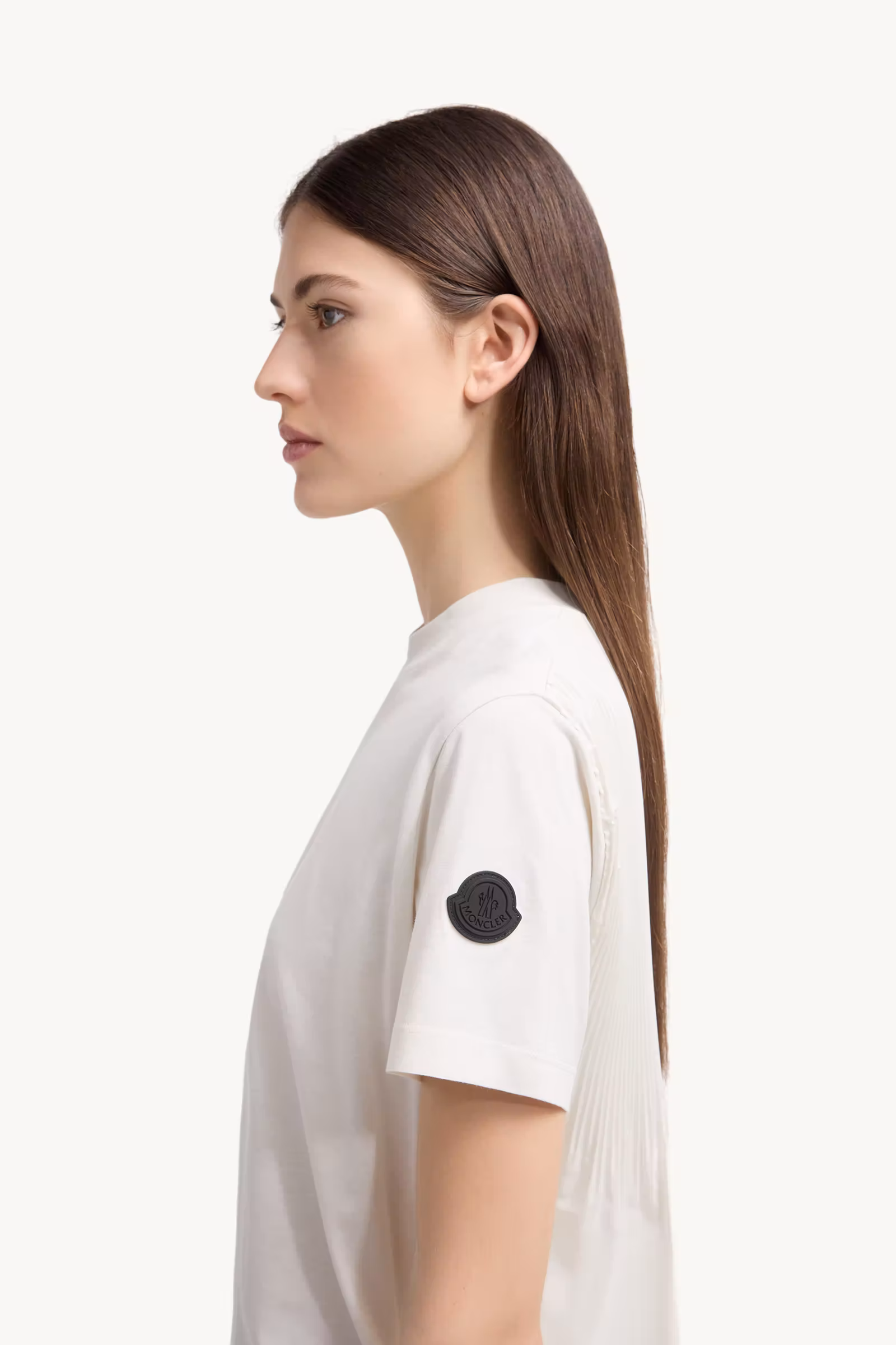 Pleated Back Cotton T-Shirt