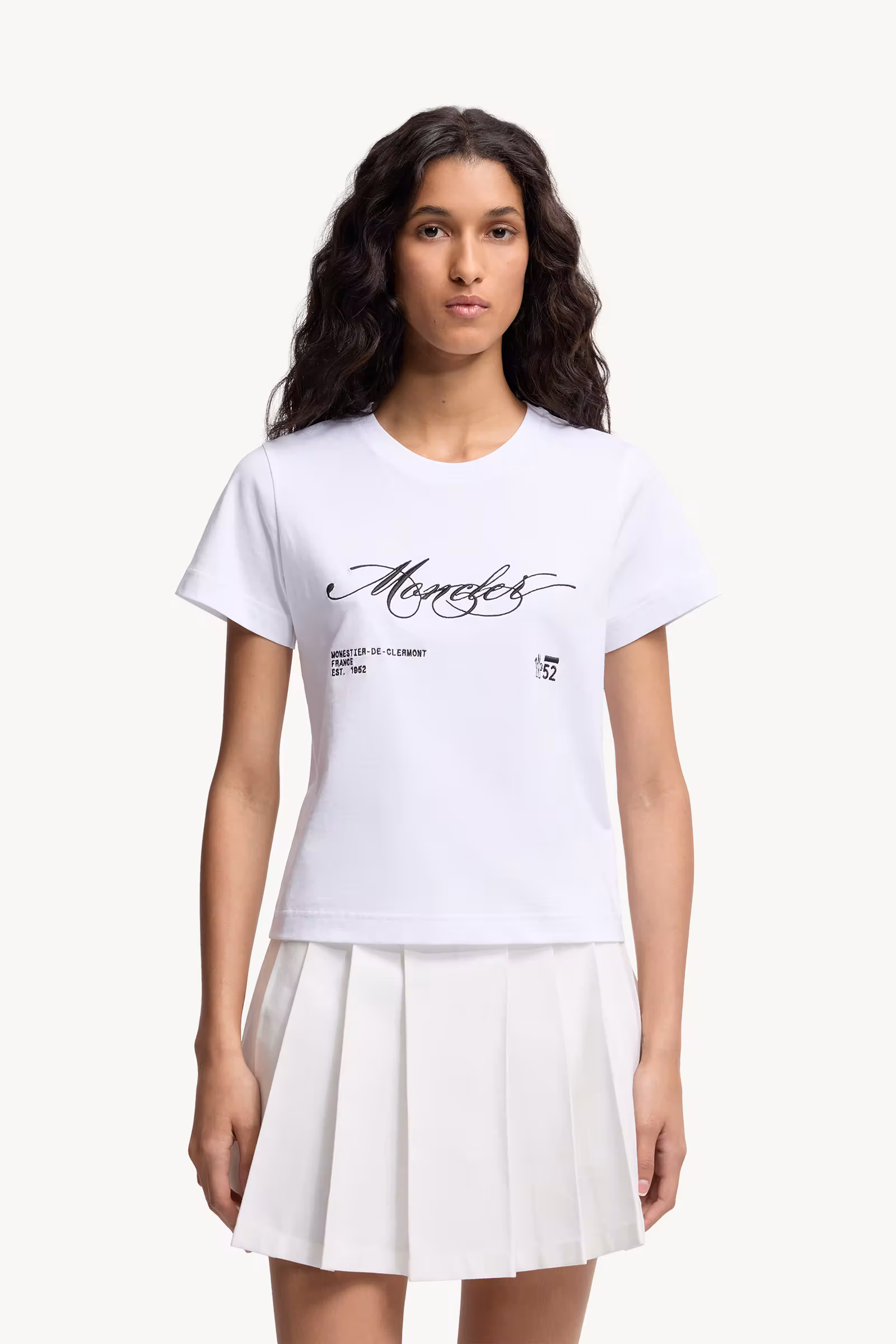 Embroidered Cursive Logo Cotton T-Shirt