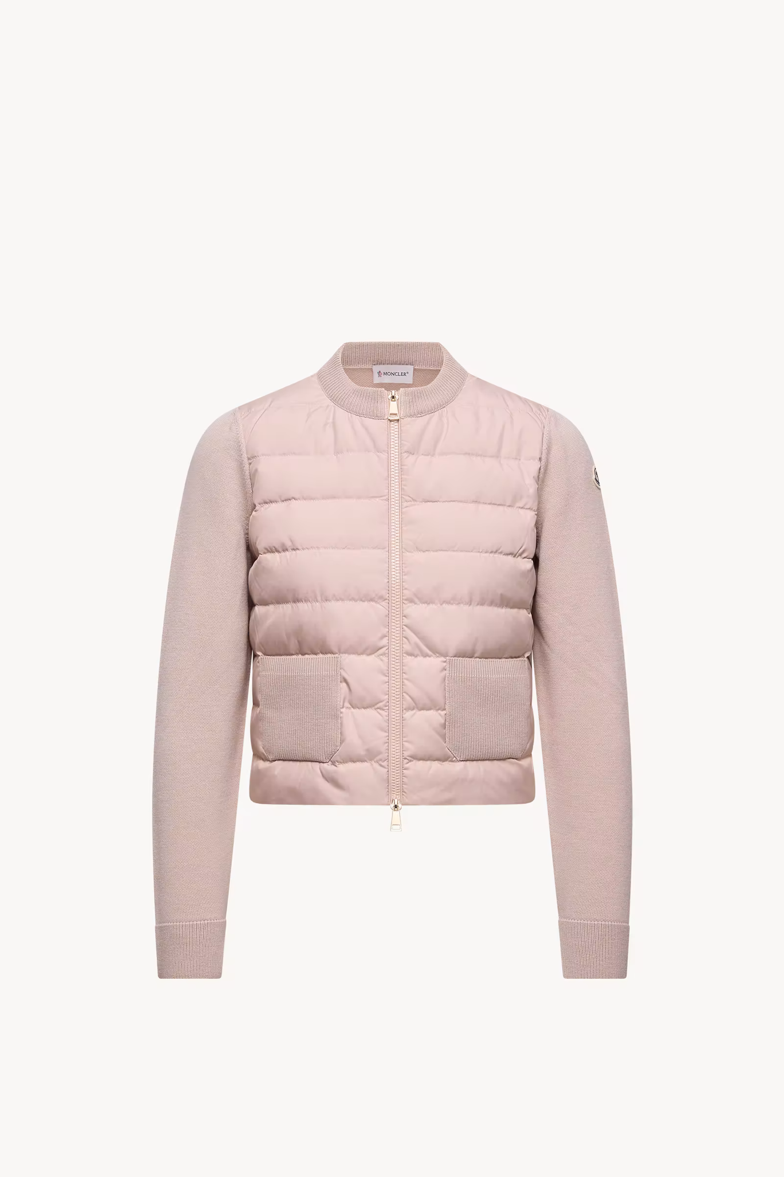 Padded Wool Zip-Up Cardigan