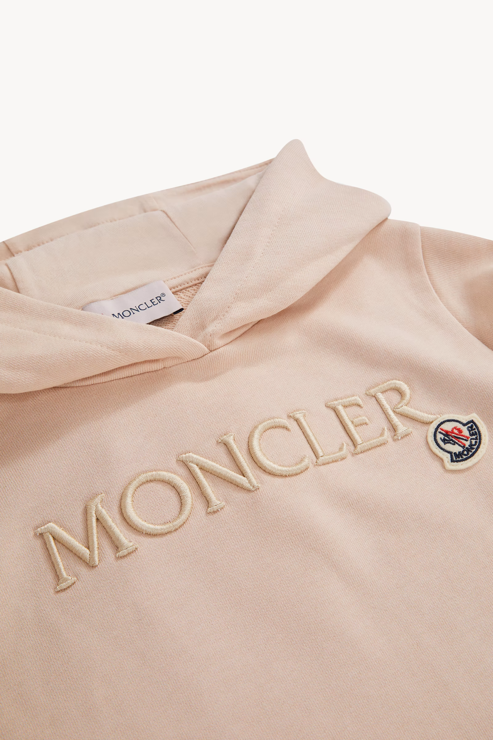 Embroidered Tonal Logo Cotton Hoodie