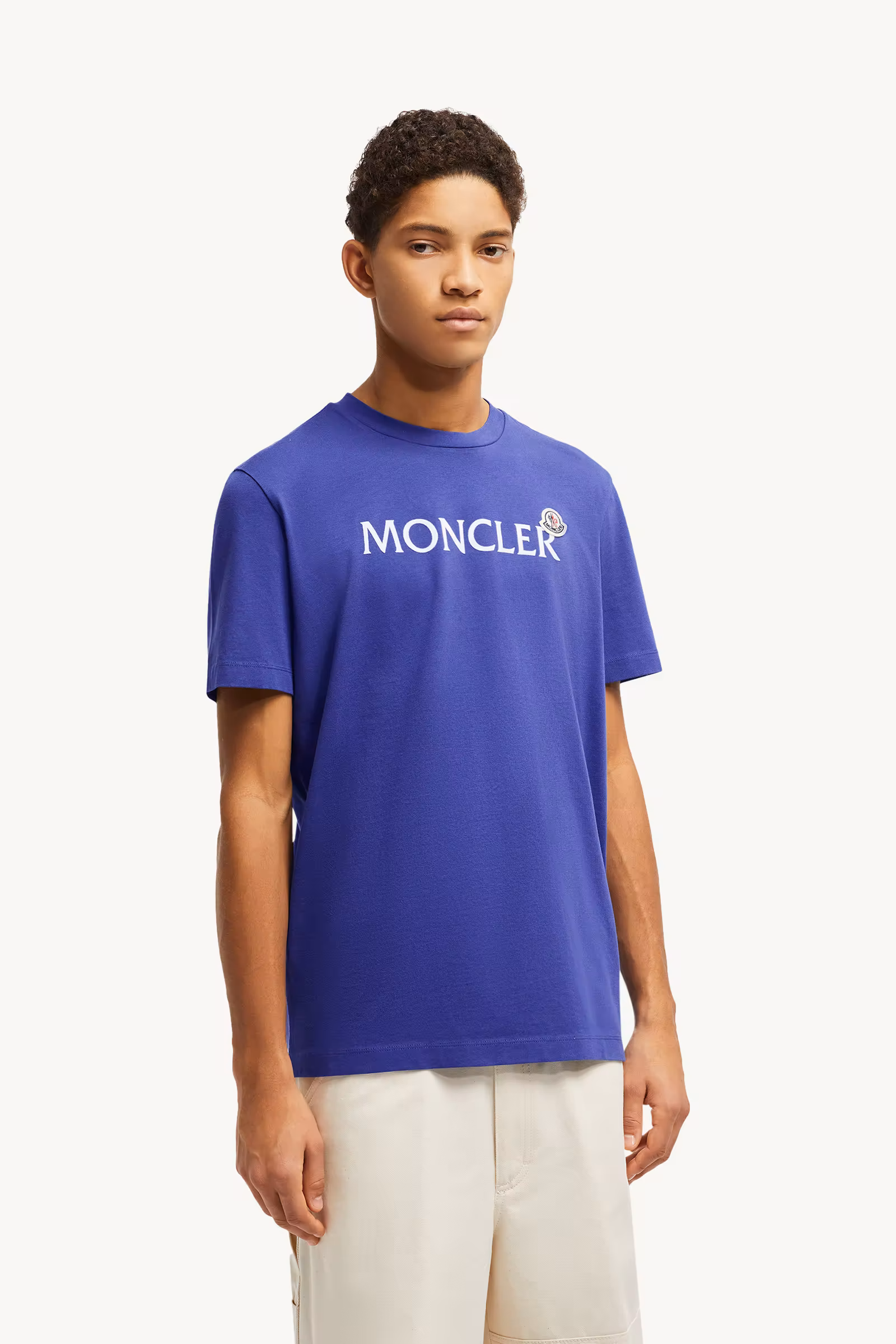 Flocked Logo Cotton T-Shirt
