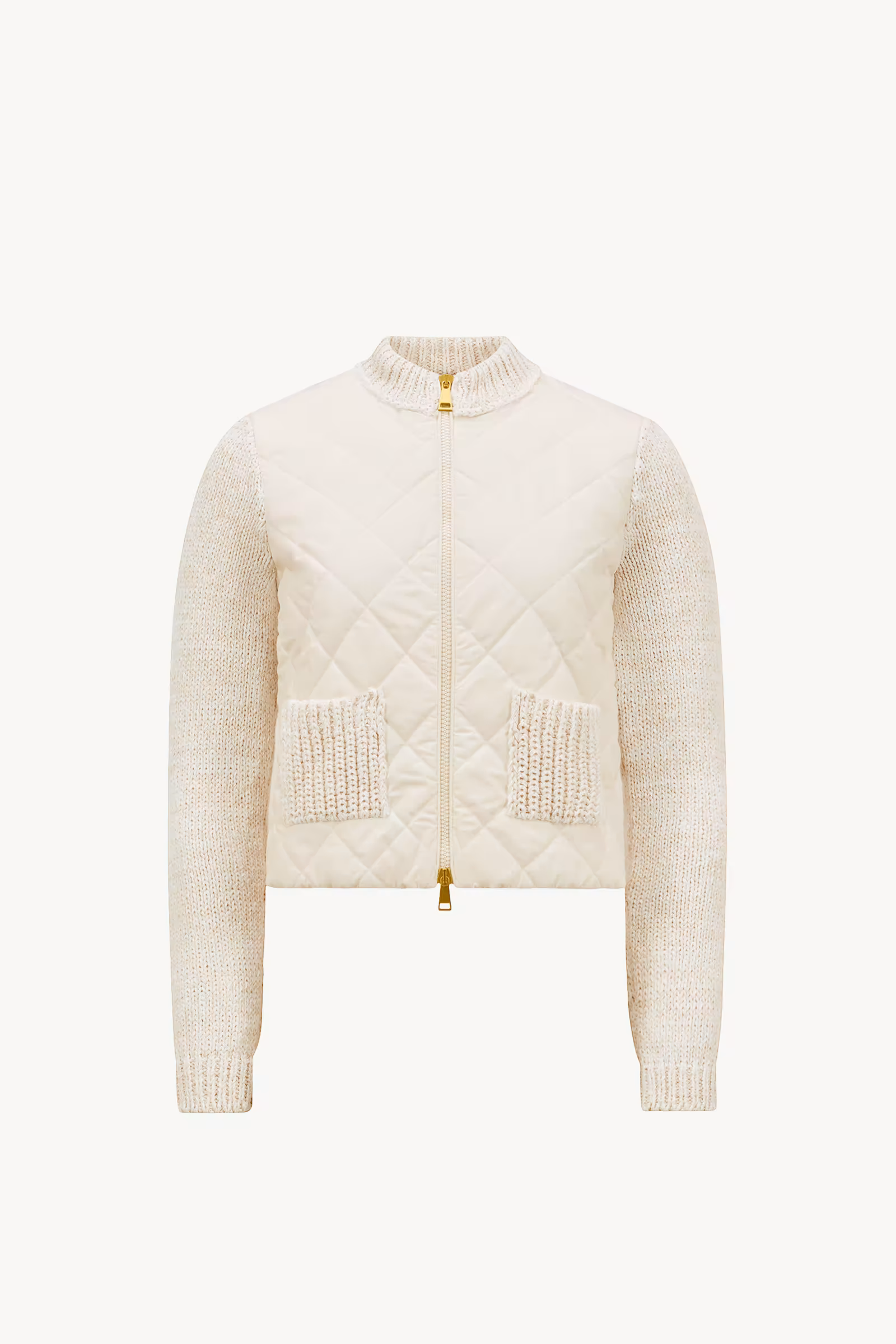 Padded Cotton Zip-Up Cardigan