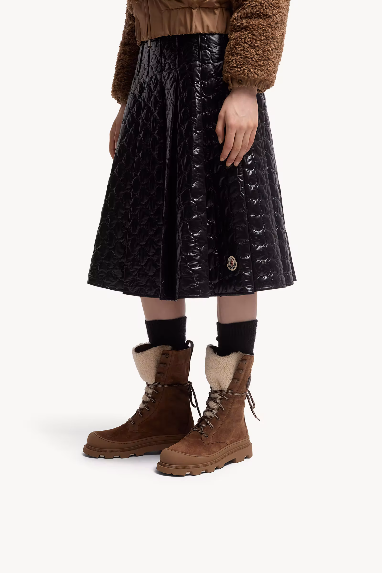 Vera High Suede & Shearling Lace-Up Boots