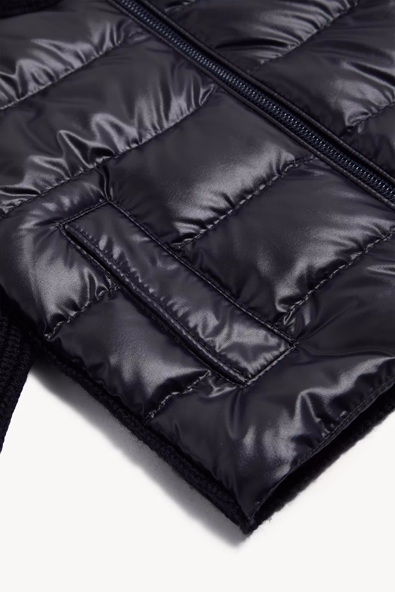 Padded Wool Zip-Up Cardigan