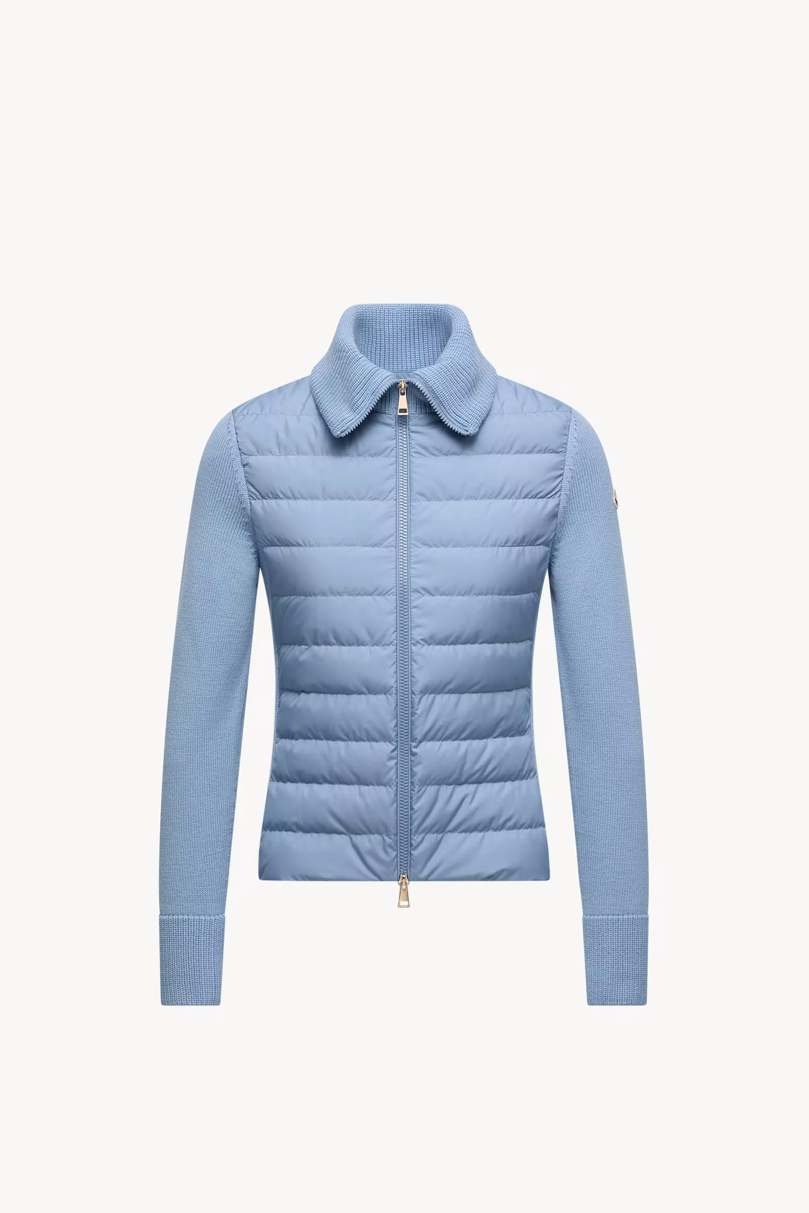 Padded Wool Zip-Up Cardigan