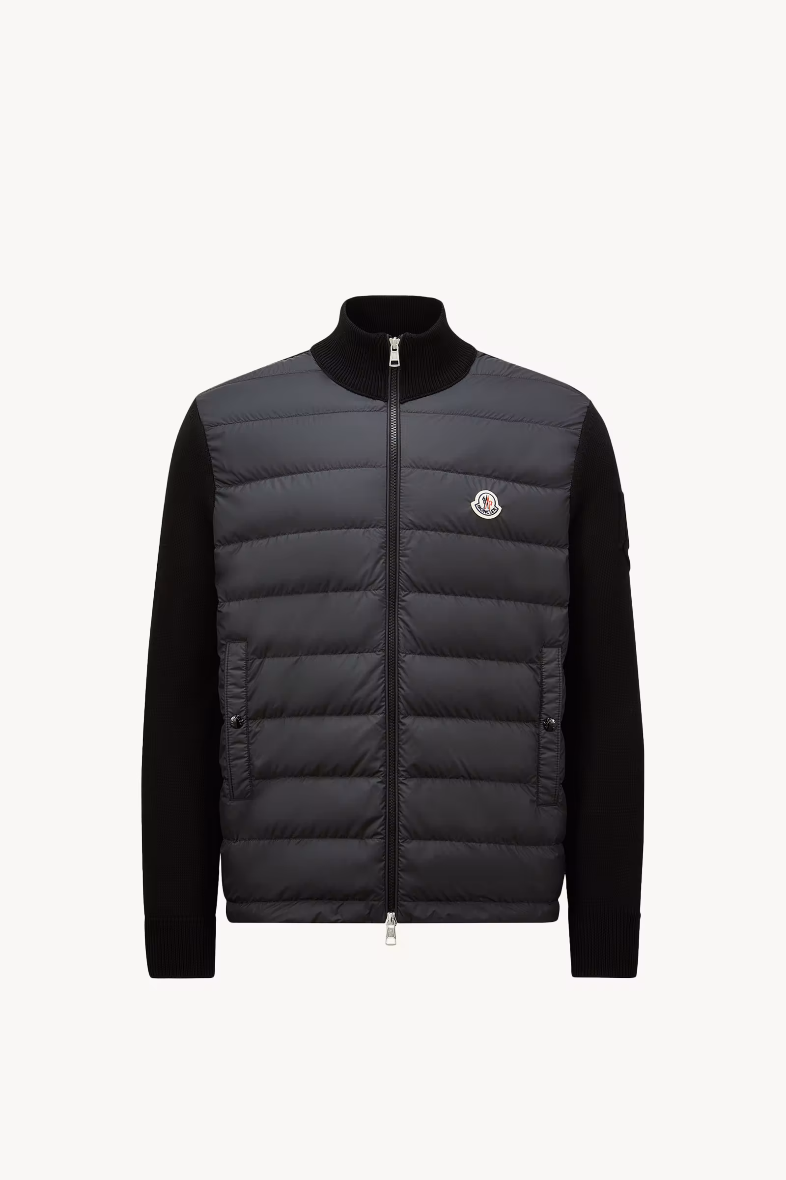 Padded Cotton Zip-Up Cardigan