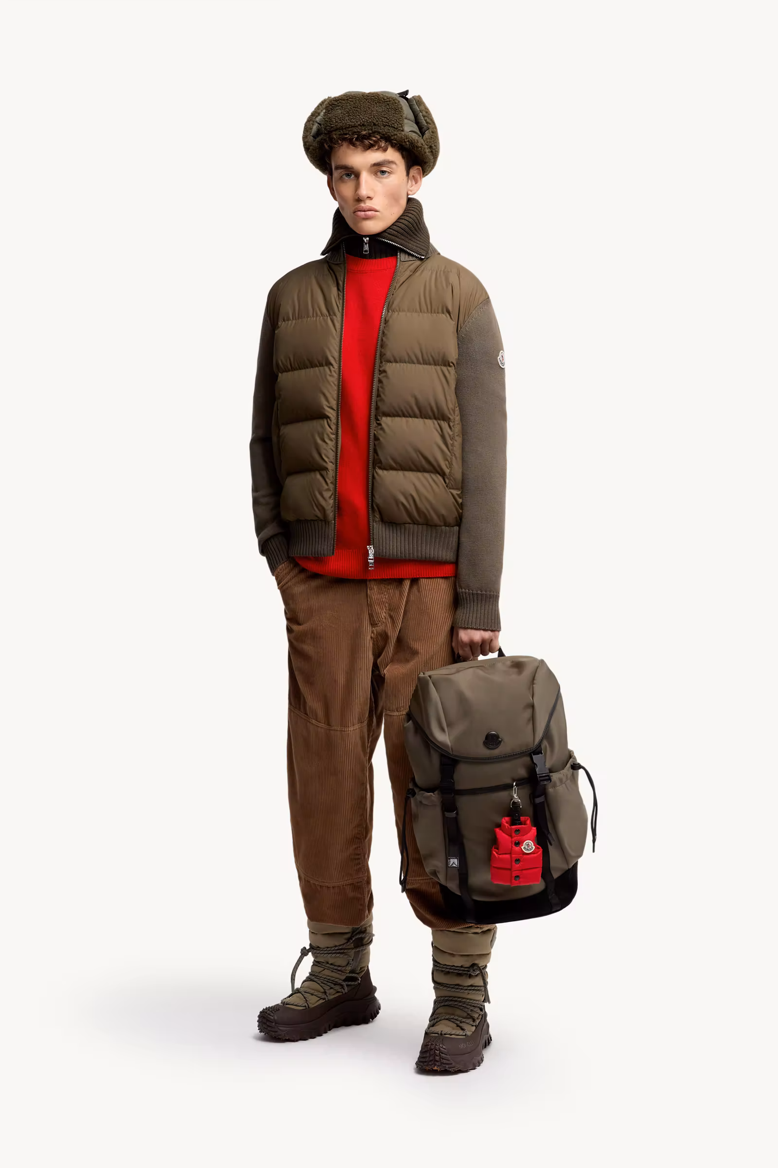 Padded Wool Zip-Up Cardigan