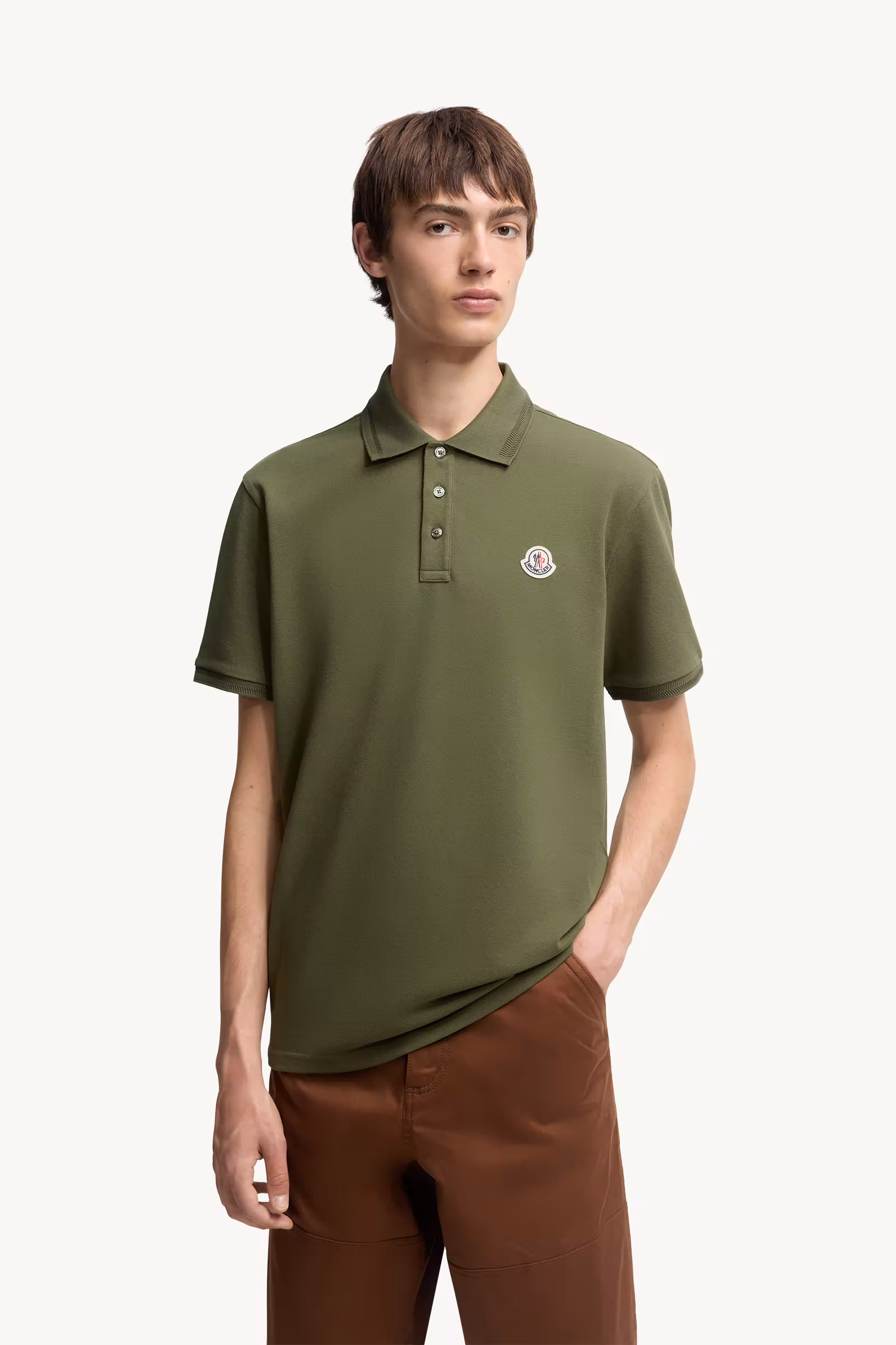 Logo Patch Cotton Piquet Polo Shirt