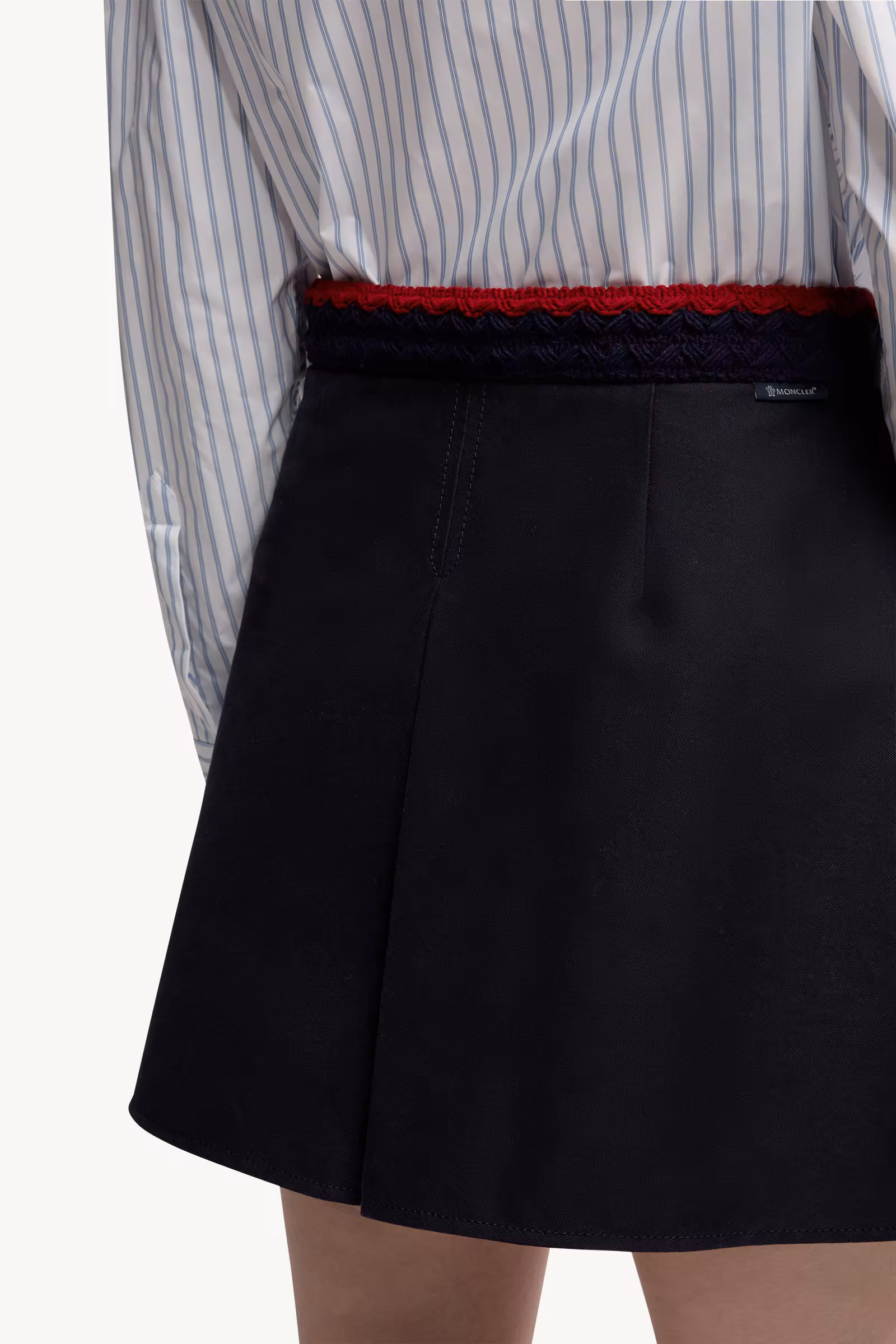 Cotton Gabardine Pleated Mini Skirt