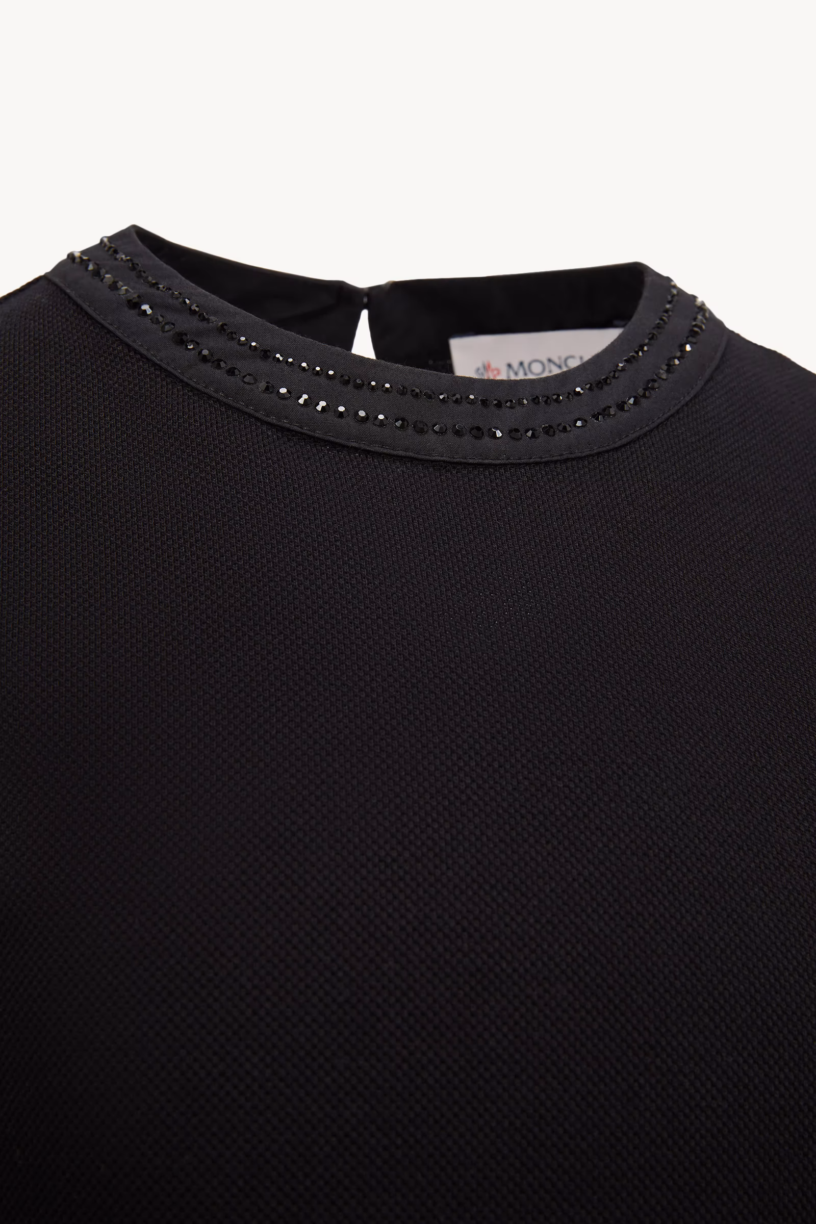 Rhinestones Cotton Piquet Polo Dress