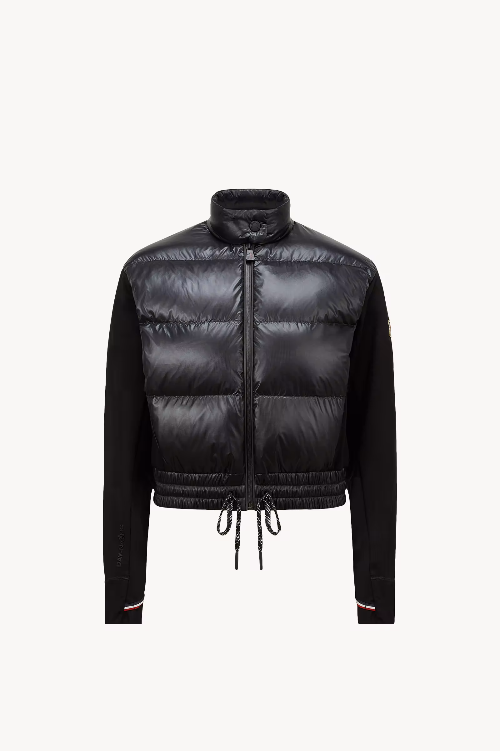 Padded Zip-Up Jersey Cardigan