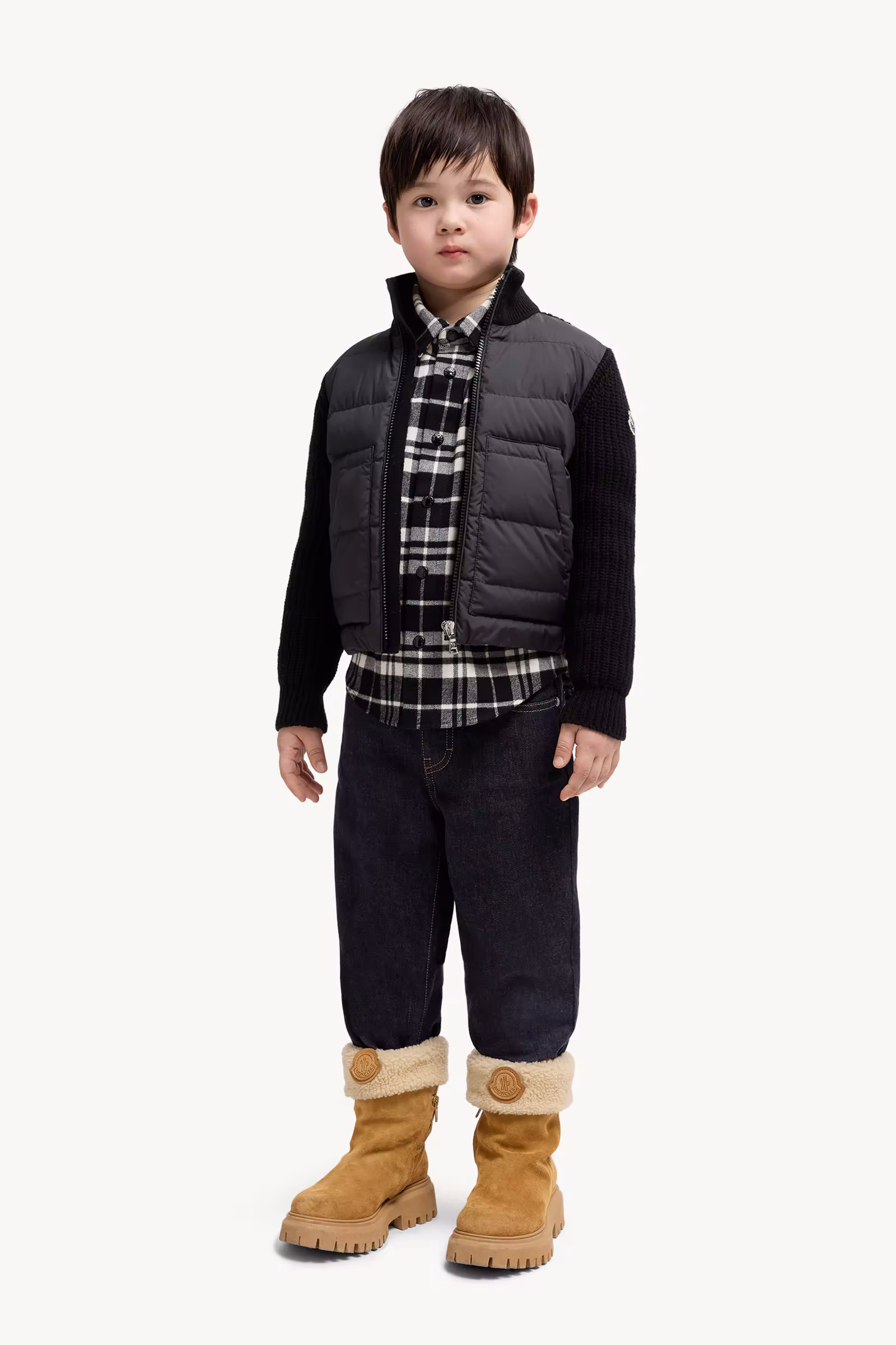 Padded Wool Zip-Up Cardigan
