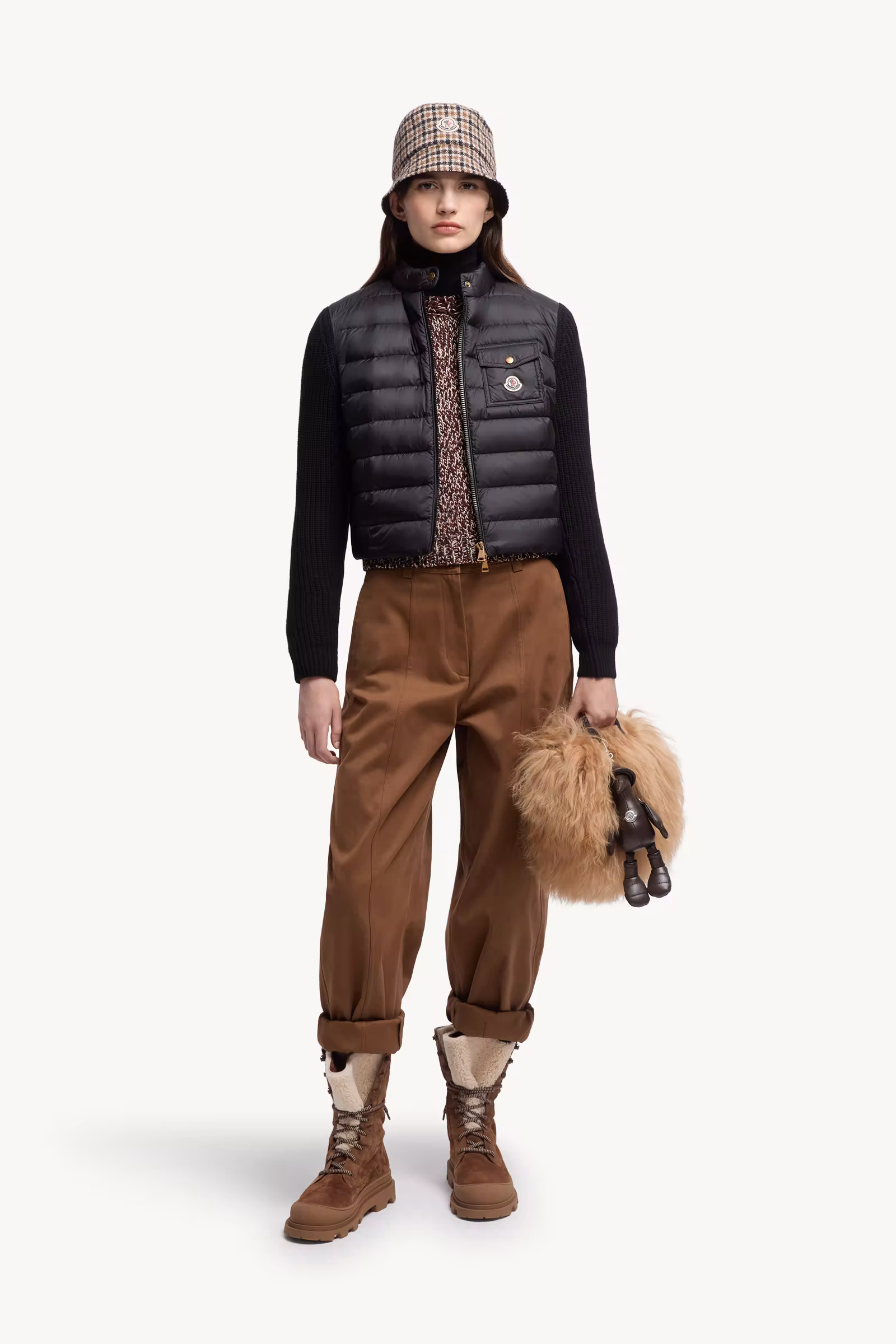 Padded Wool Zip-Up Cardigan