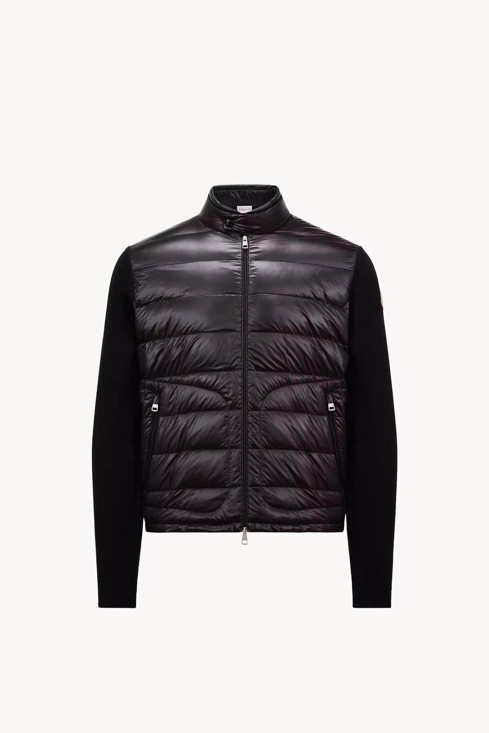 Padded Wool Zip-Up Cardigan