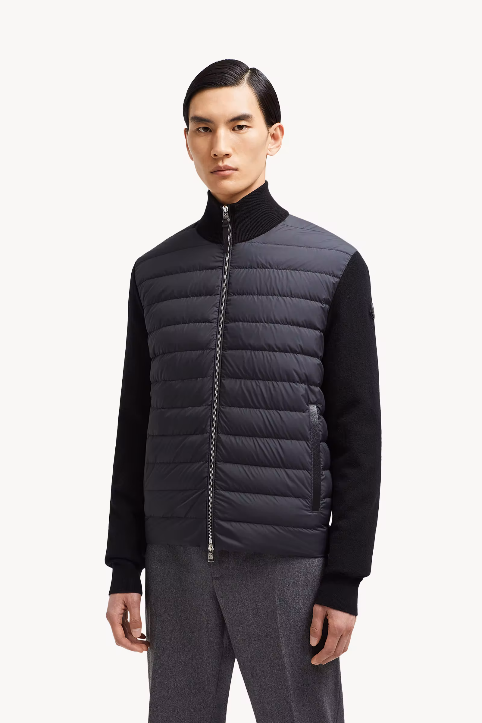 Padded Wool & Cashmere Zip-Up Cardigan