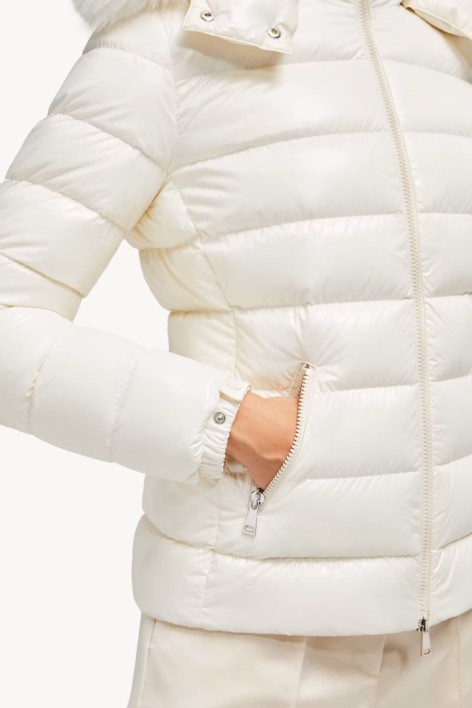 Badyf Faux Fur-Trimmed Hooded Short Down Jacket