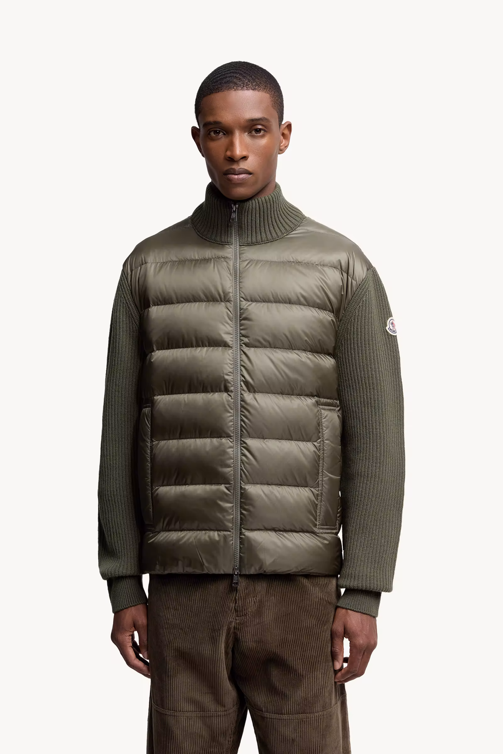 Padded Wool & Cashmere Zip-Up Cardigan