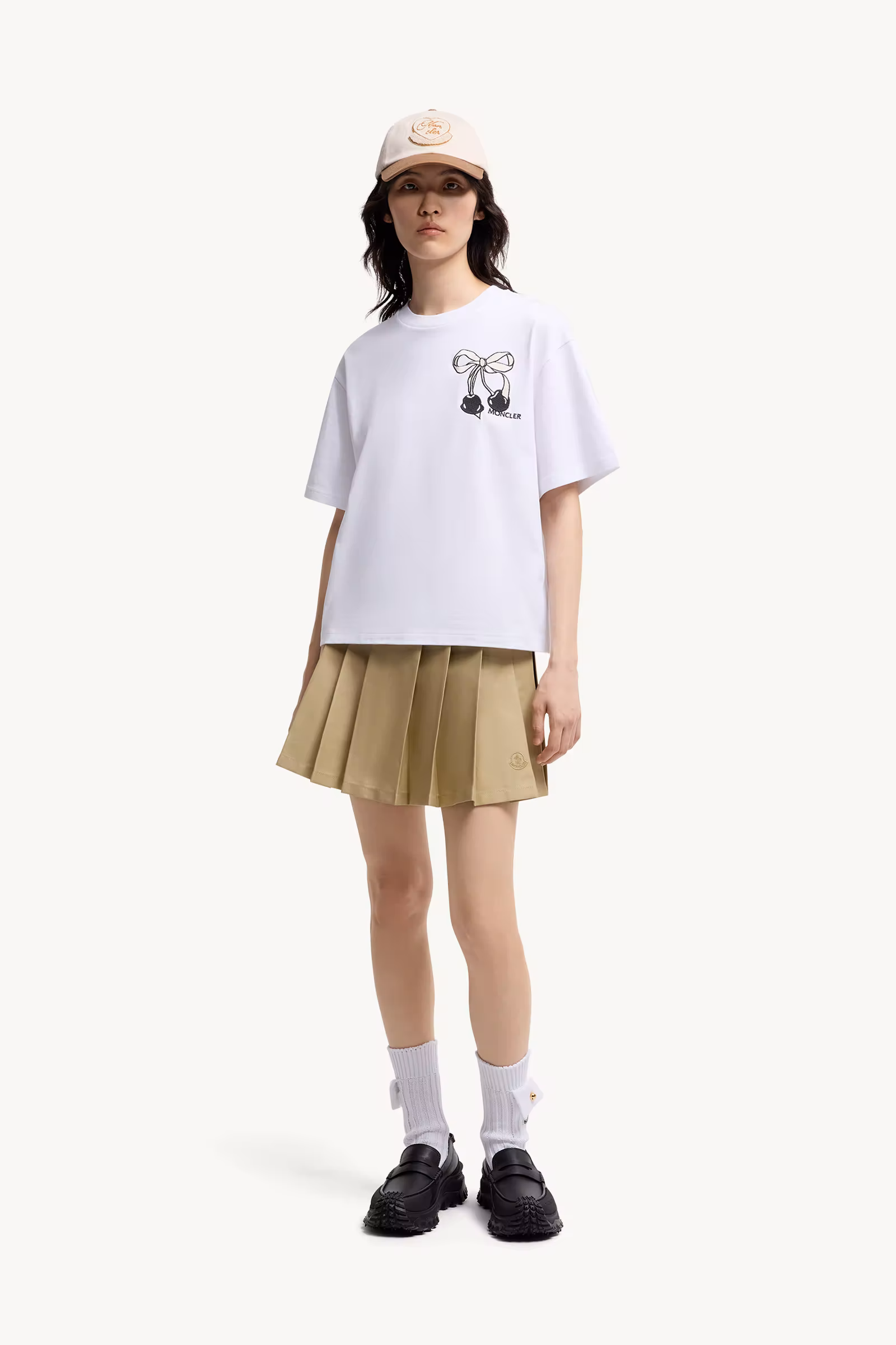 Embroidered Cherry Logo Cotton T-Shirt