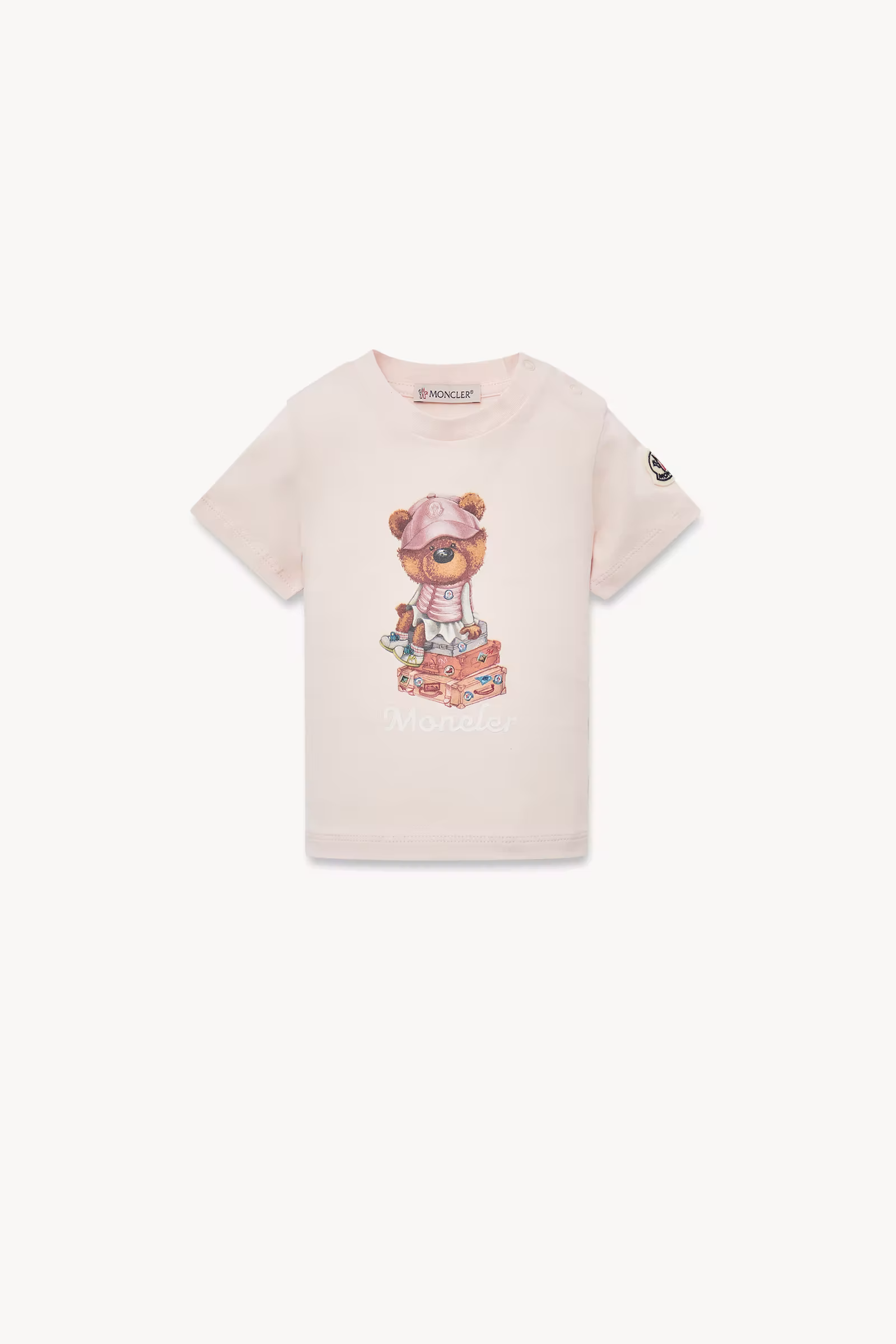 Teddy Bear Motif Cotton T-Shirt