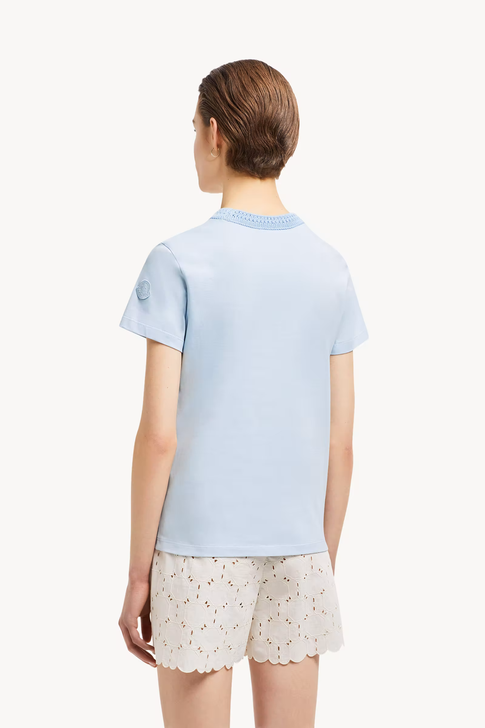 Crochet Accent Cotton T-Shirt