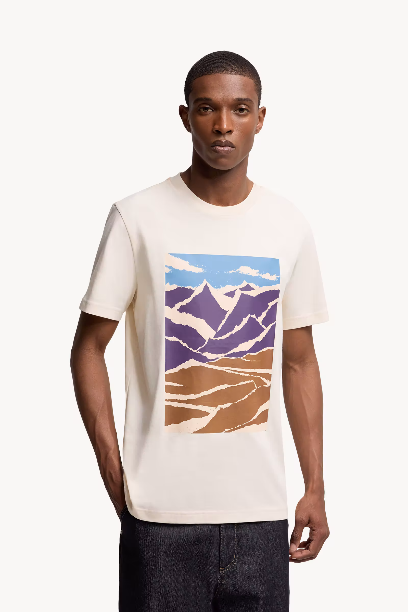 Mountain Print Cotton T-Shirt