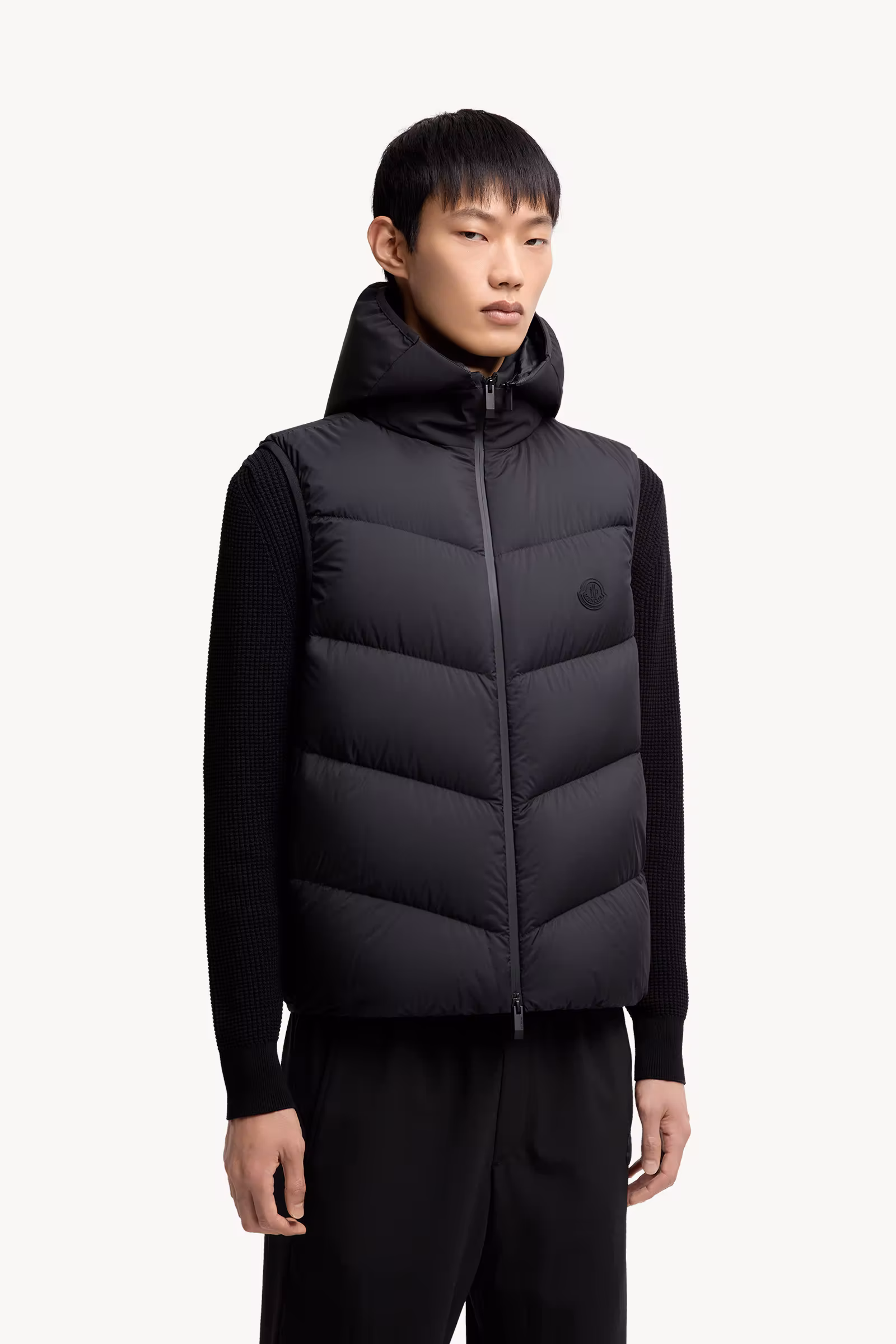 Guersac Diagonal-Quilted Hooded Down Vest