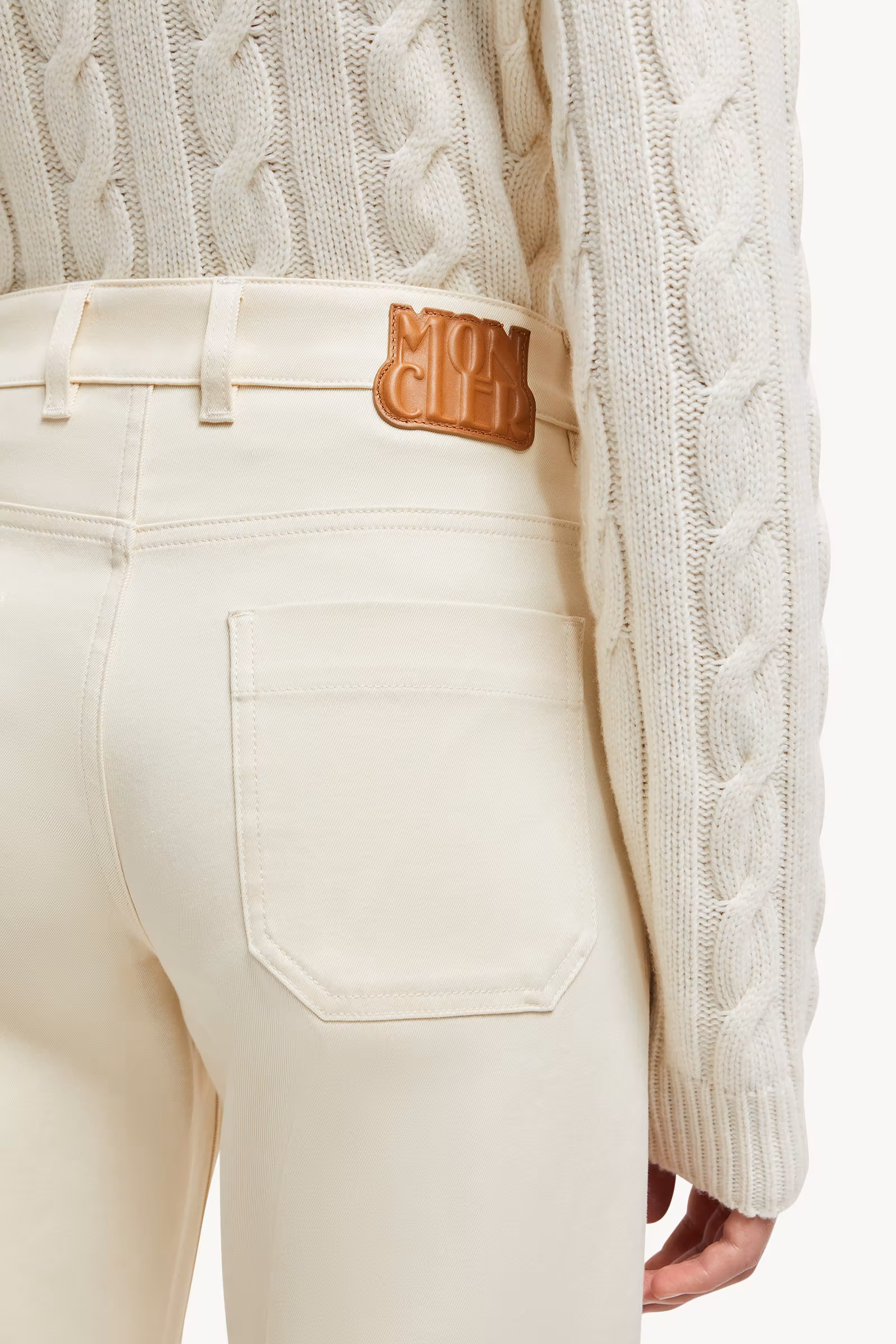 Cotton Gabardine Straight Leg Pants