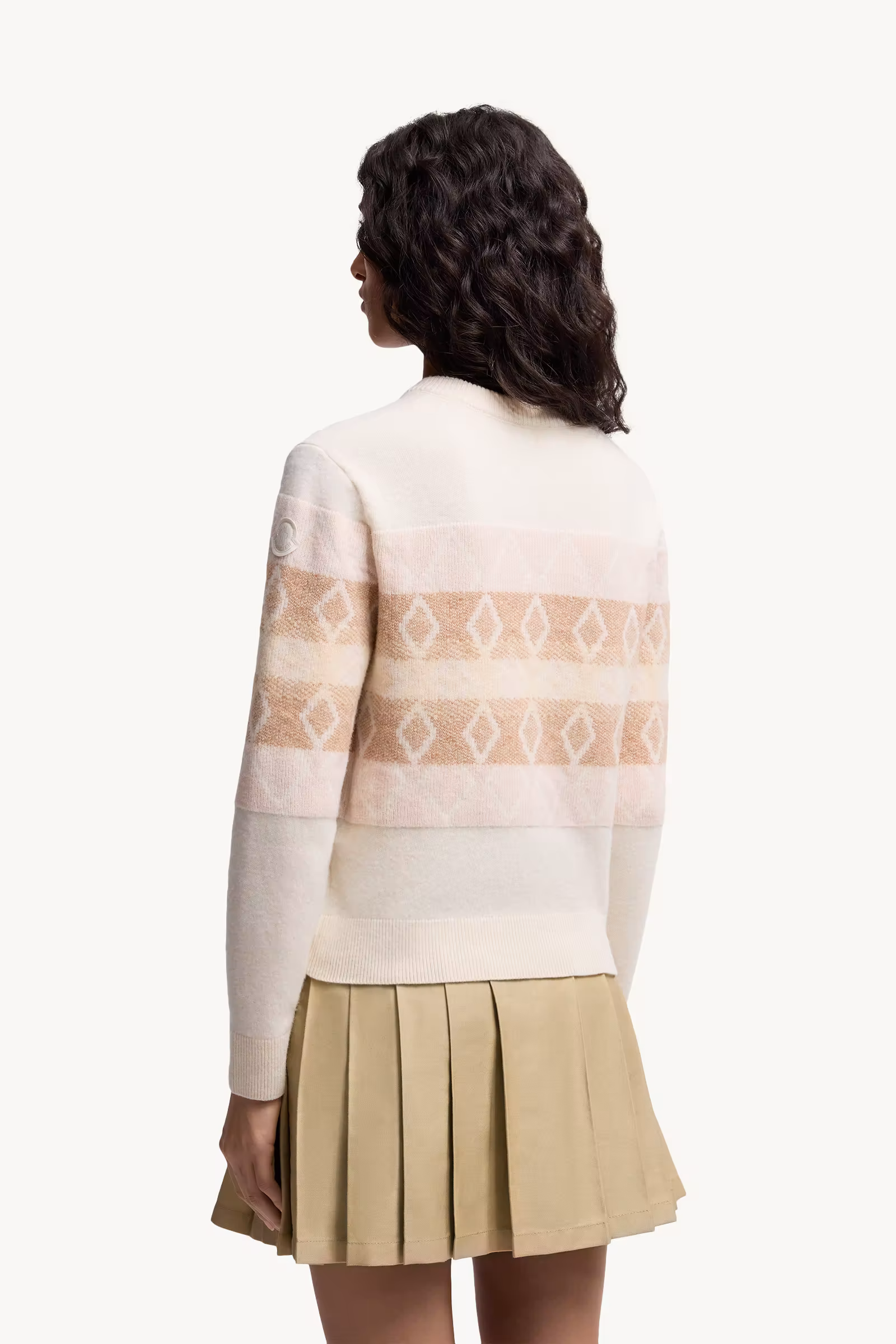 Wool Jacquard V-Neck Sweater