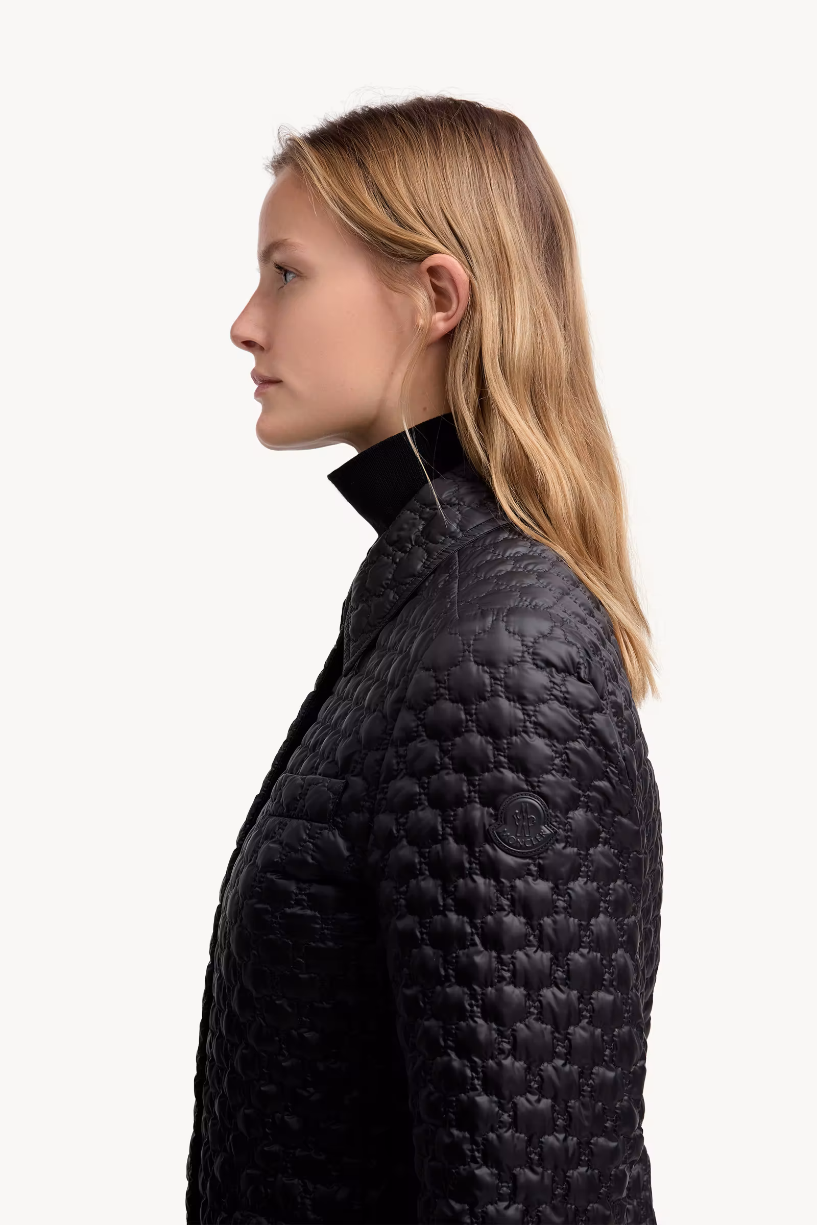 Raissac Geometric-Quilted Long Down Jacket