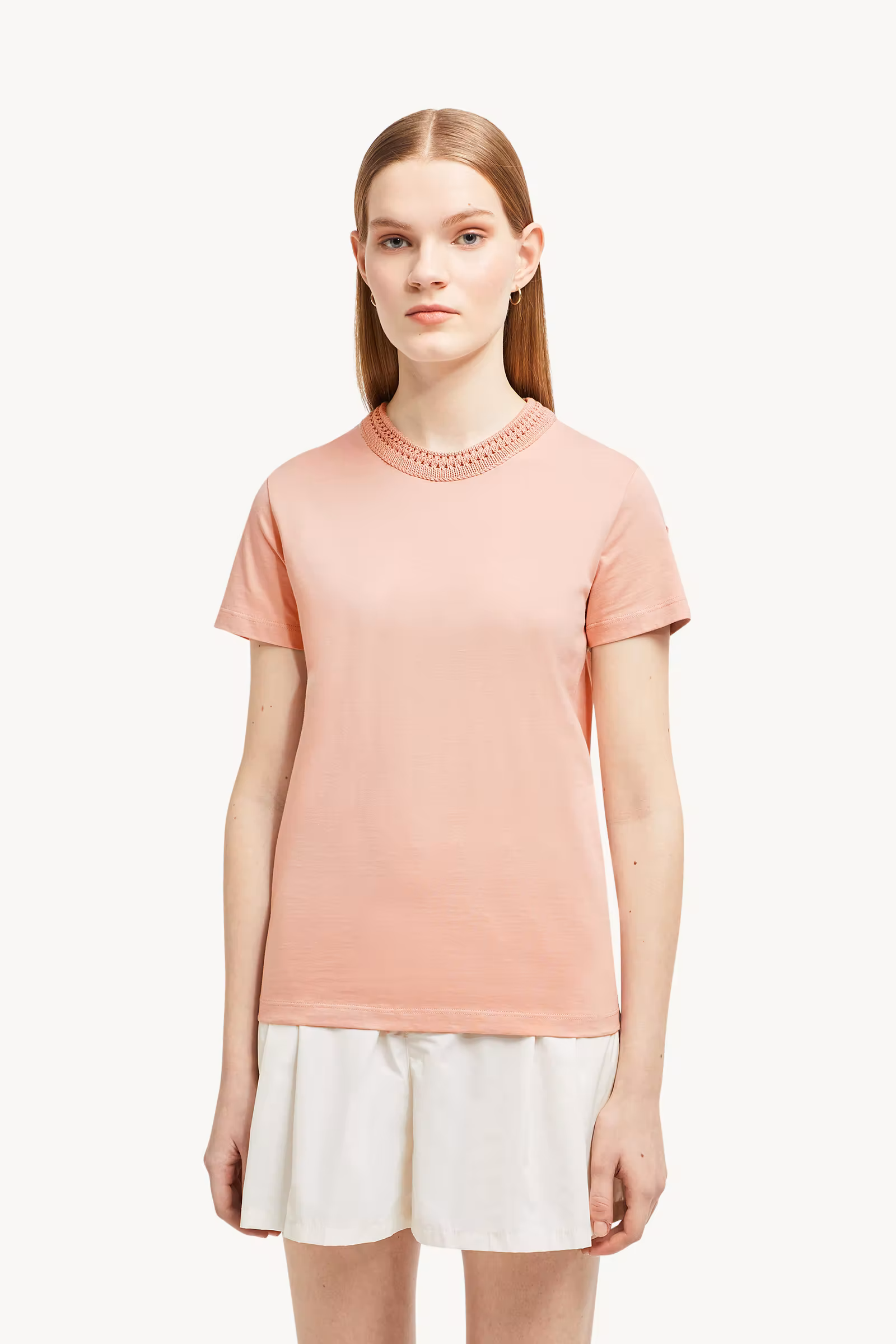Crochet Accent Cotton T-Shirt