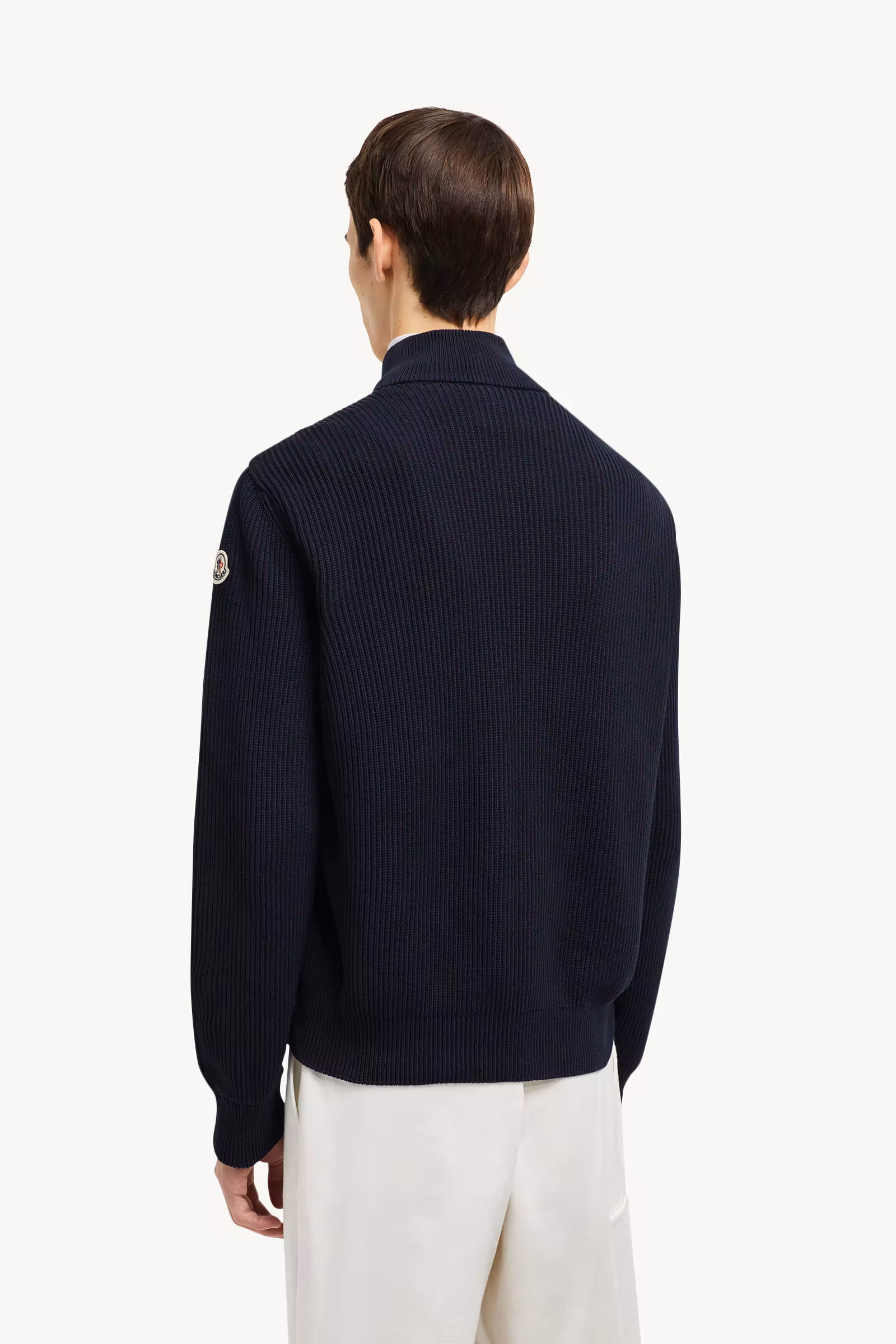 Padded Cotton Zip-Up Cardigan