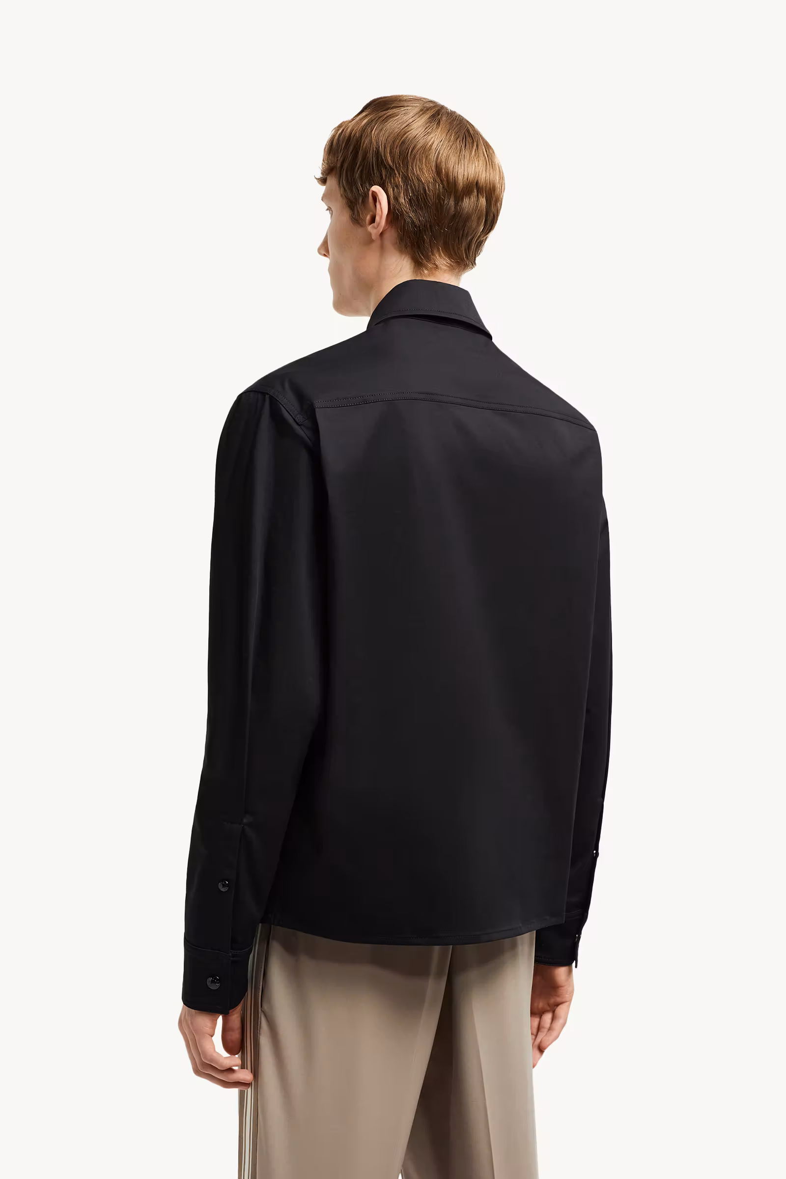 Cotton Gabardine Zip-Up Shirt Jacket