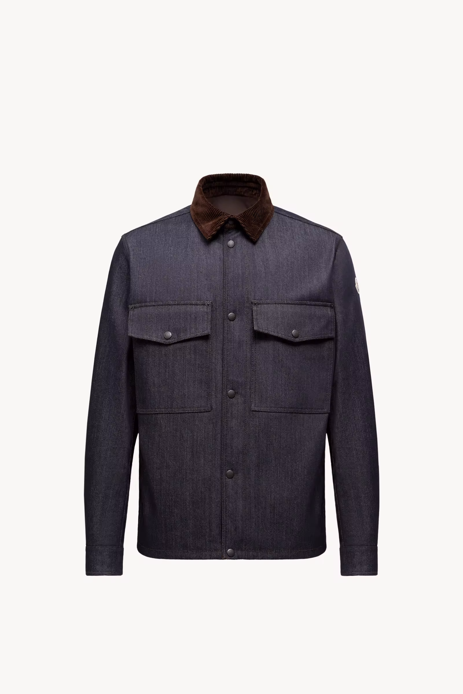 Denim Corduroy-Trimmed Shirt Jacket
