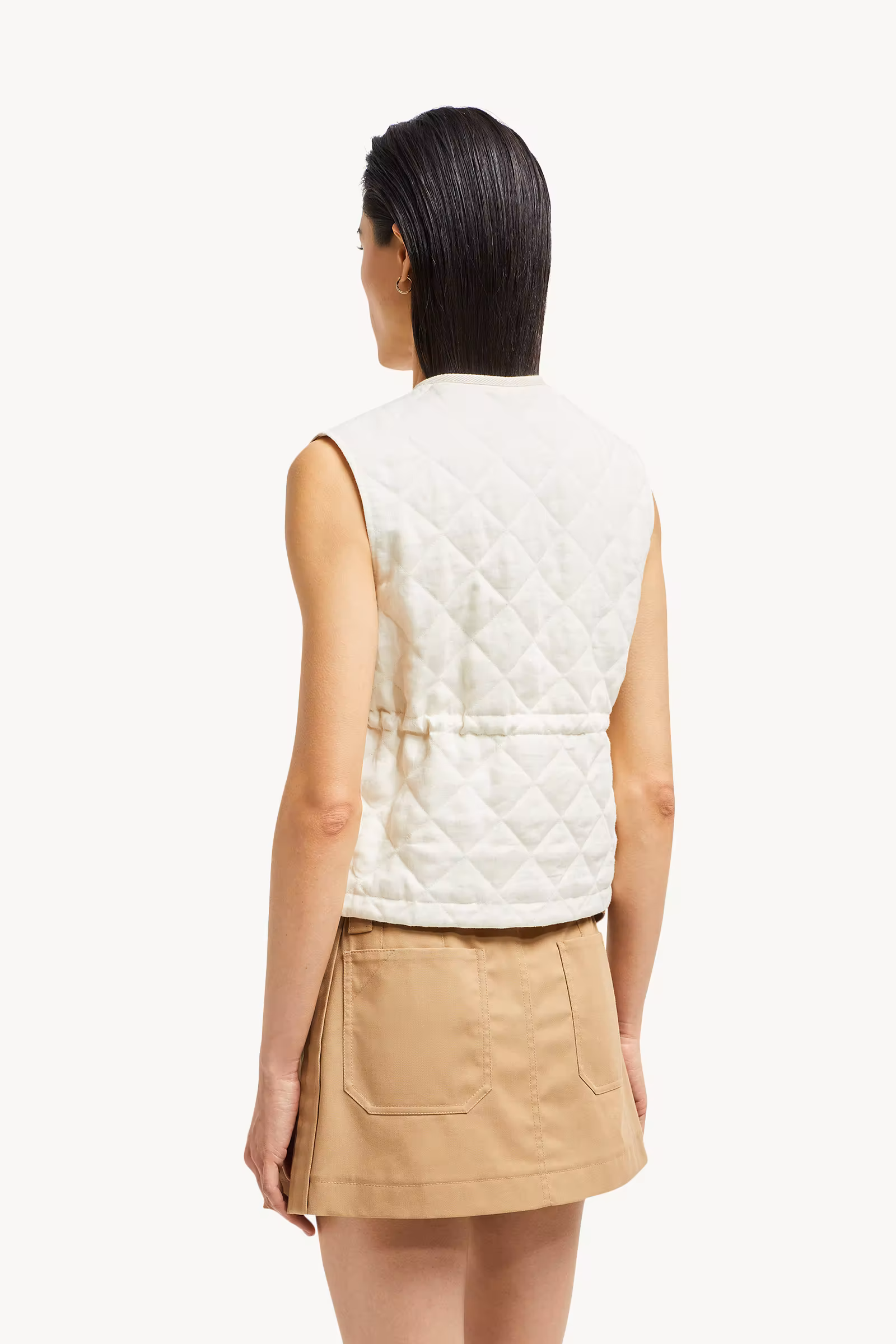 Vigny Diamond-Quilted Padded Linen Vest